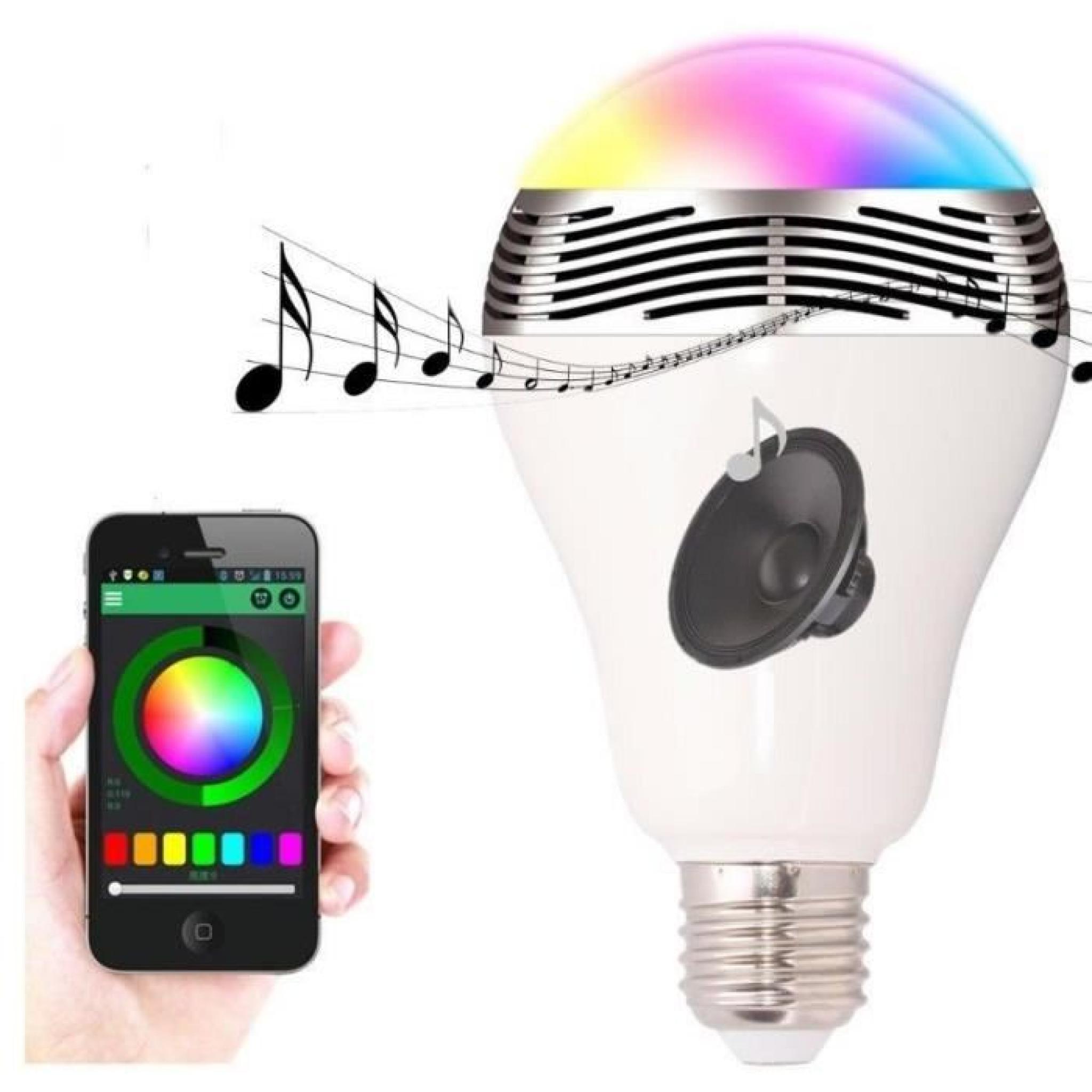 Lampe LED RGBW à Commande Bluetooth et Mini Haut-Parleur Bluetooth