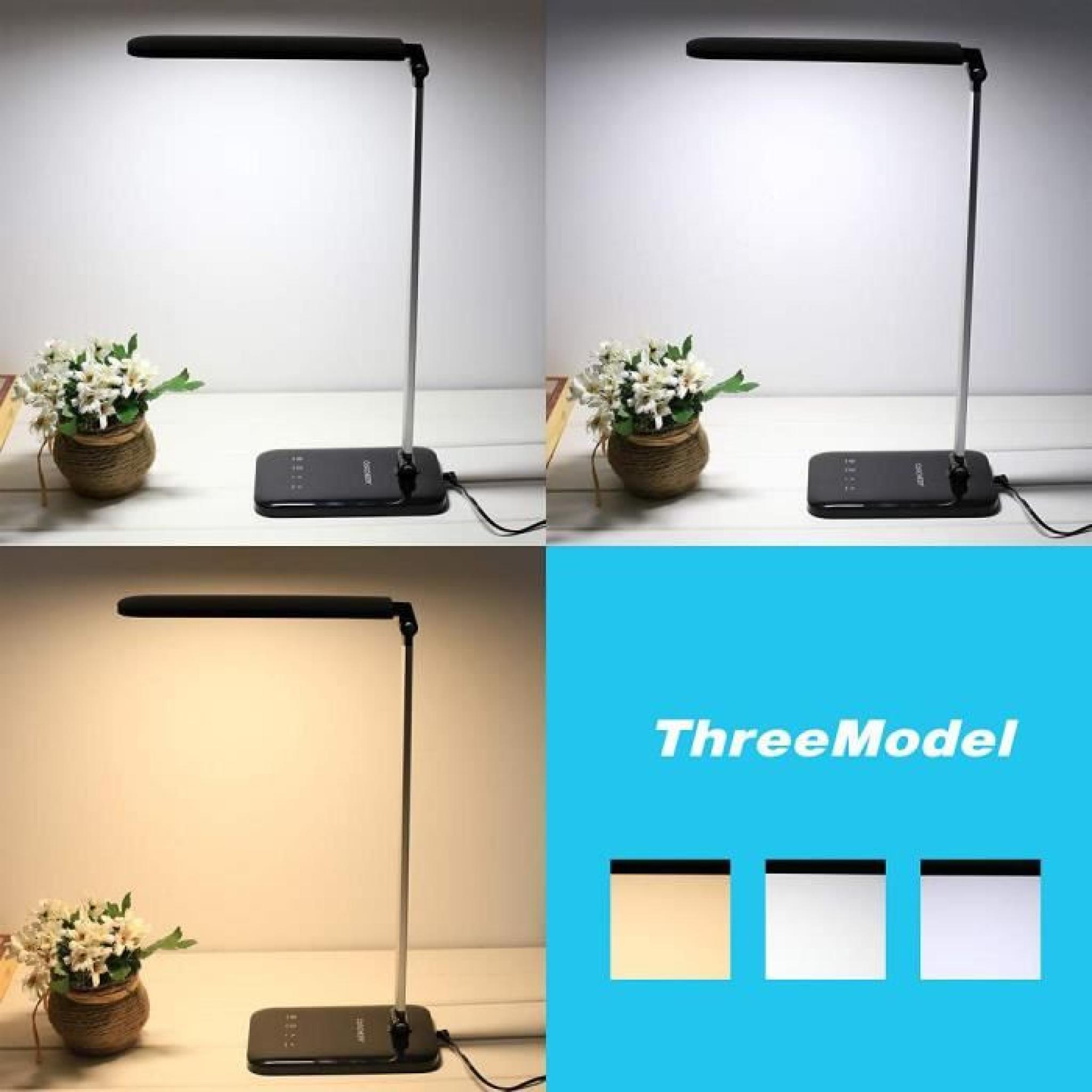 Lampe LED table Lamp multifonction oeil-Protection Desk niveau 5 -Black couleur pas cher
