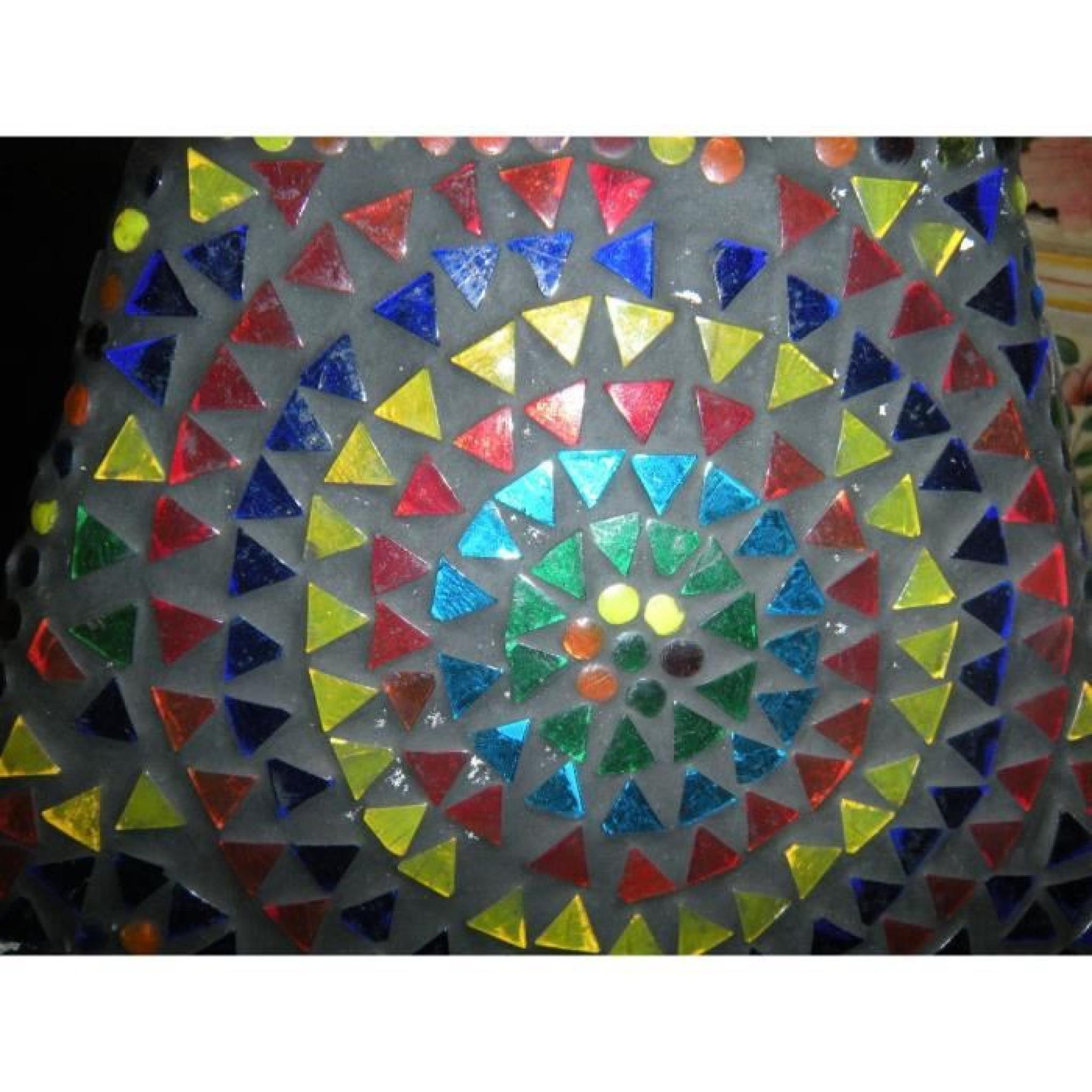 Lampe mosaique carrée multicolore pas cher