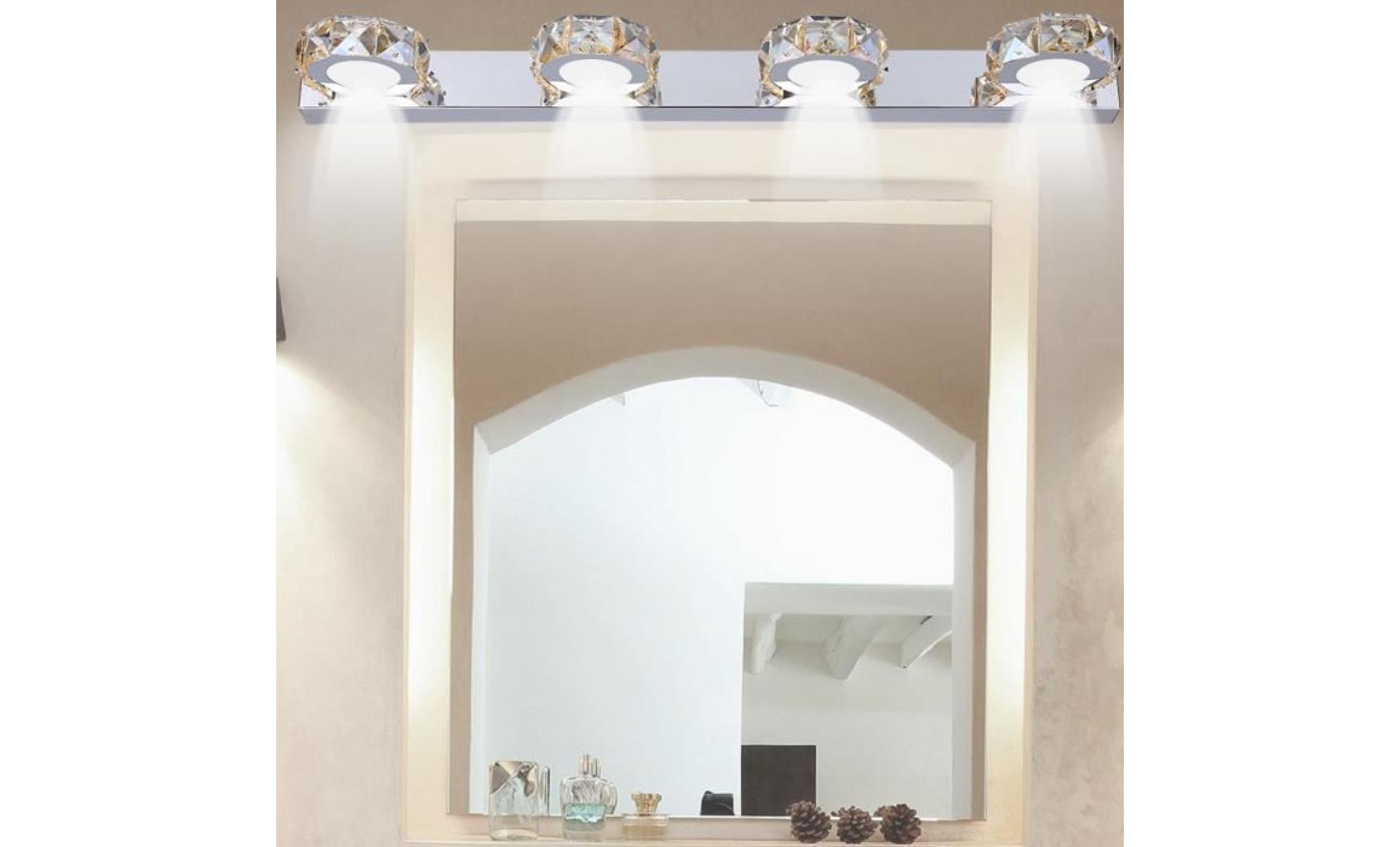 lampe murale de salle de bain 4 led applique miroir intérieur   lumière blanche froid