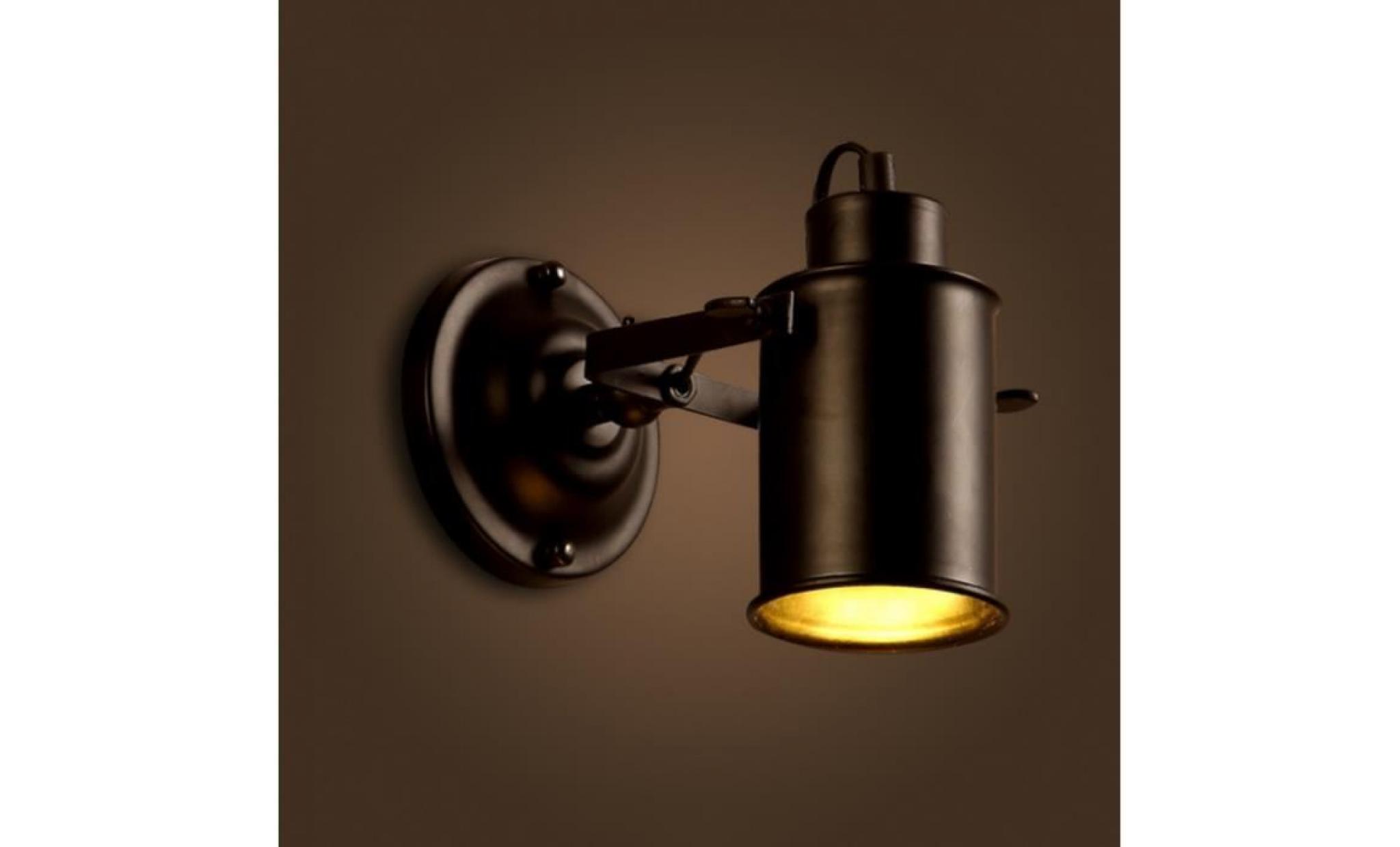 lampe murale rétro simple e27 edison en fer applique intérieur ampoule non inclus