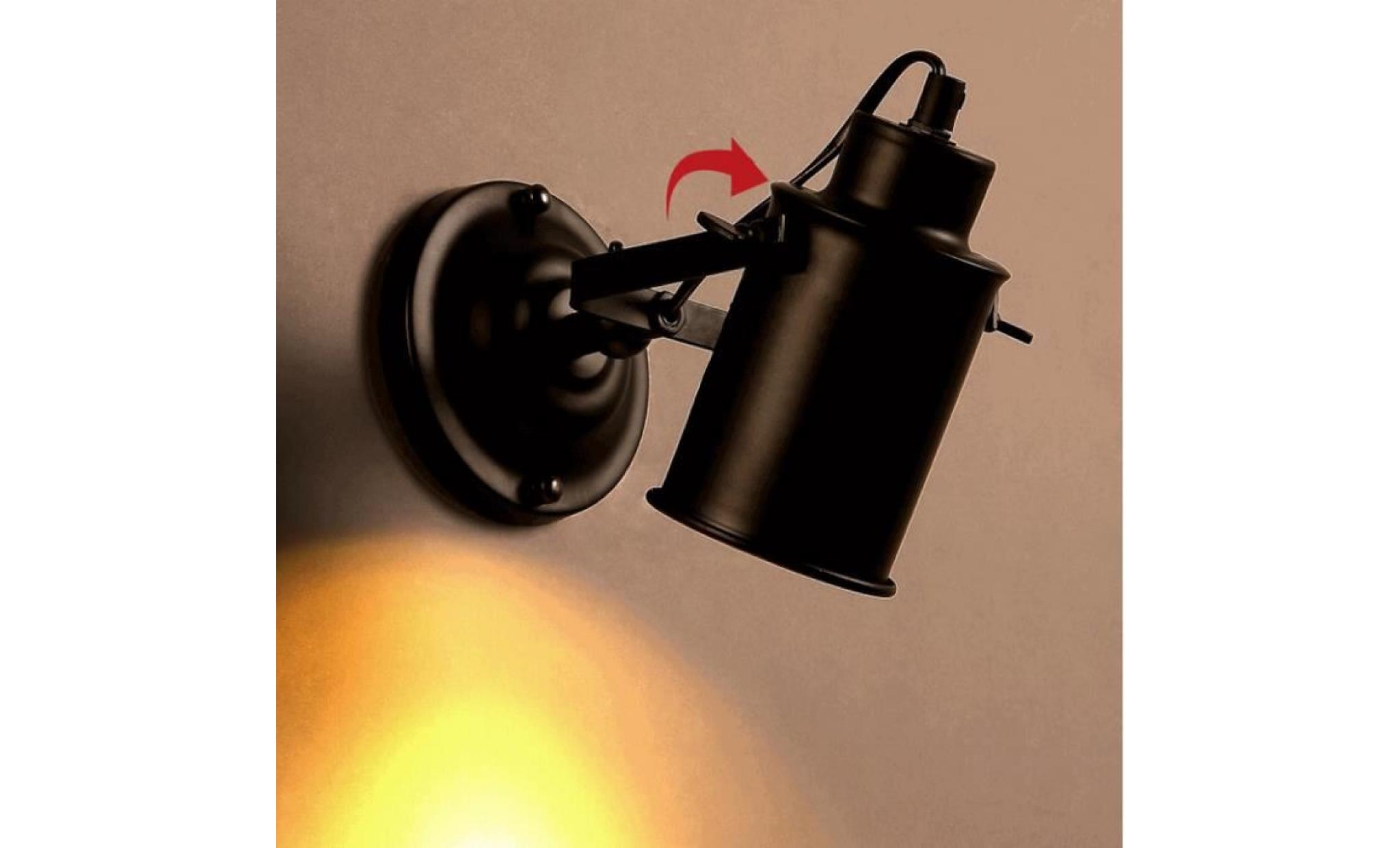 lampe murale rétro simple e27 edison en fer applique intérieur ampoule non inclus pas cher