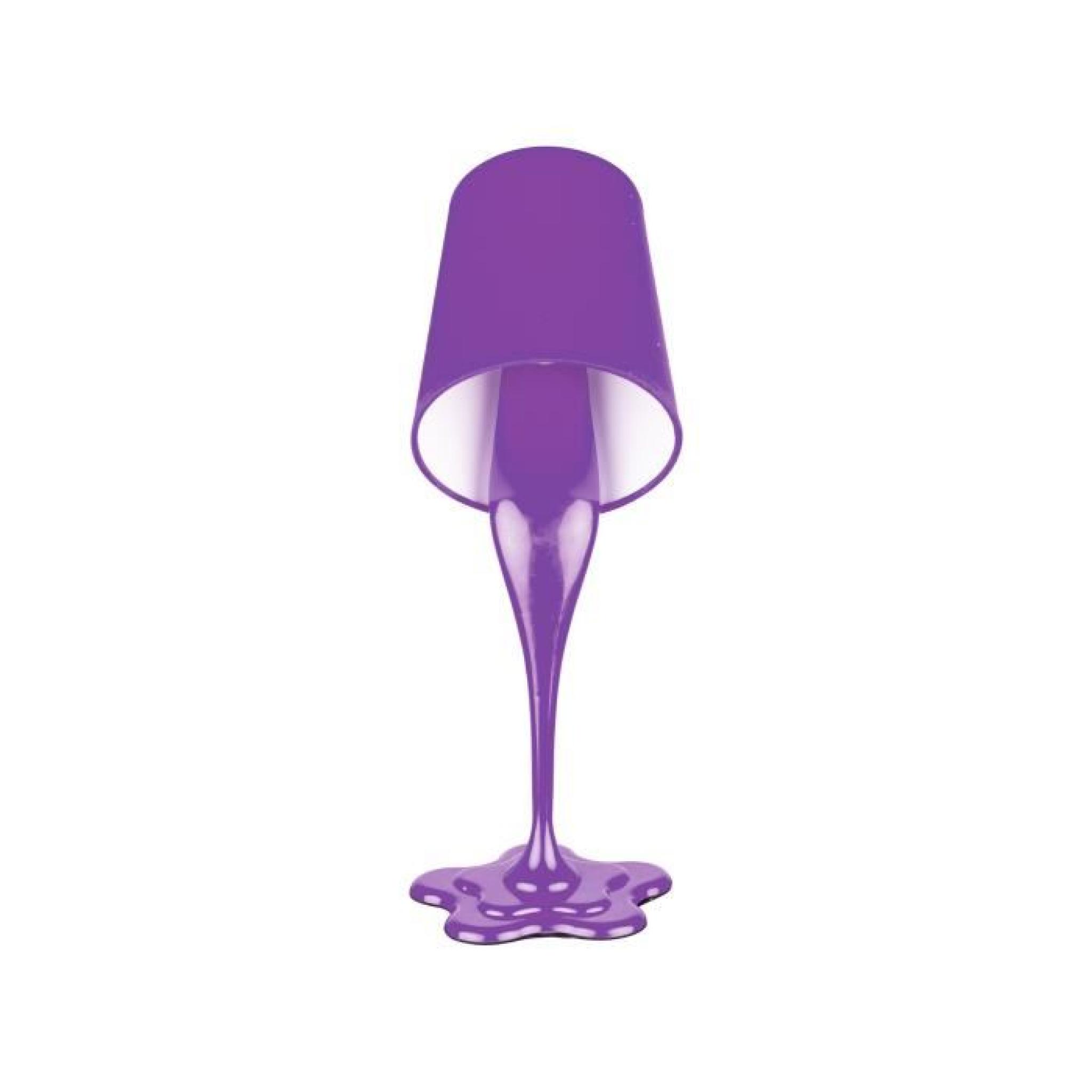 Lampe pot de peinture aubergine (H.36,5cm) pas cher