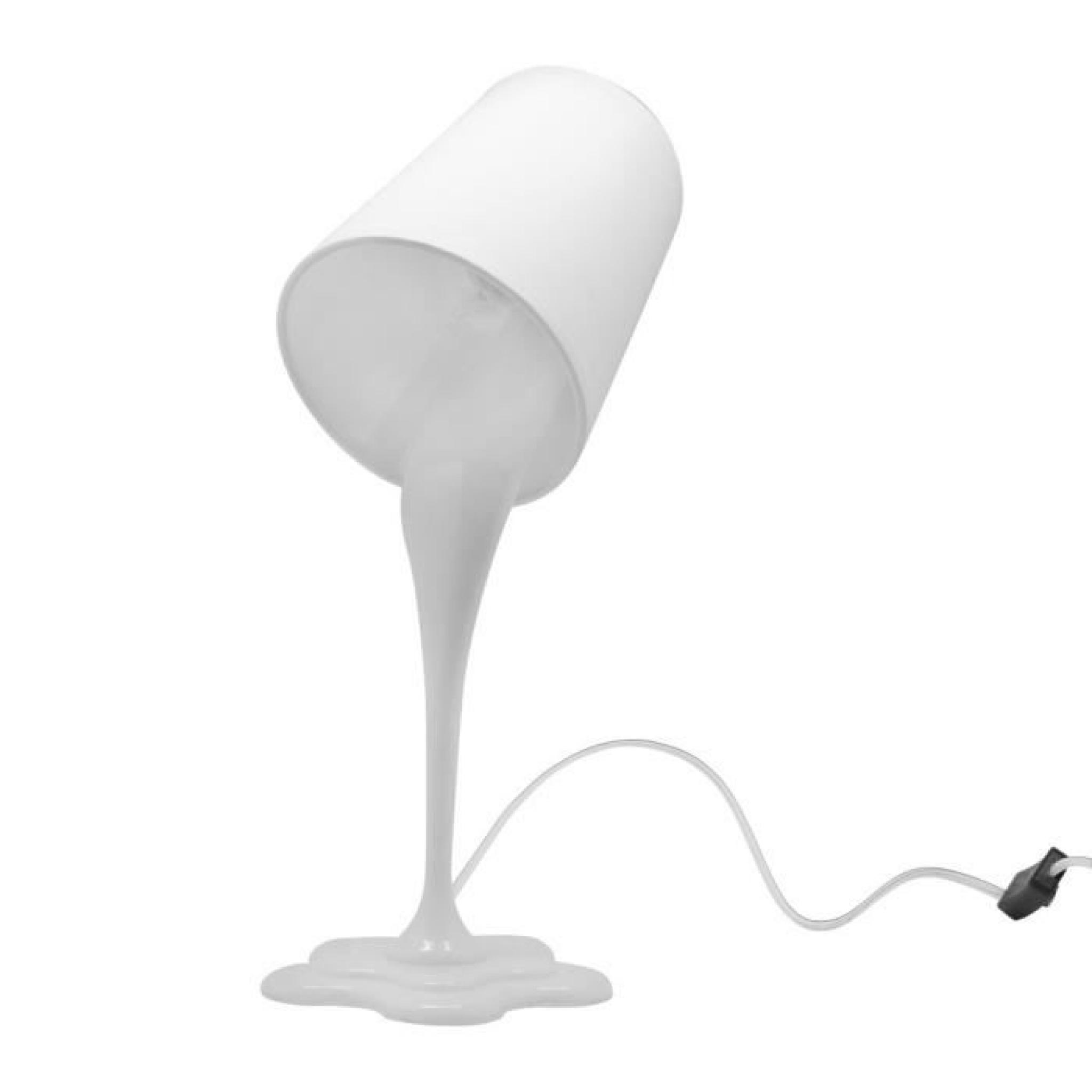 Lampe pot de peinture blanche (H.36,5cm)
