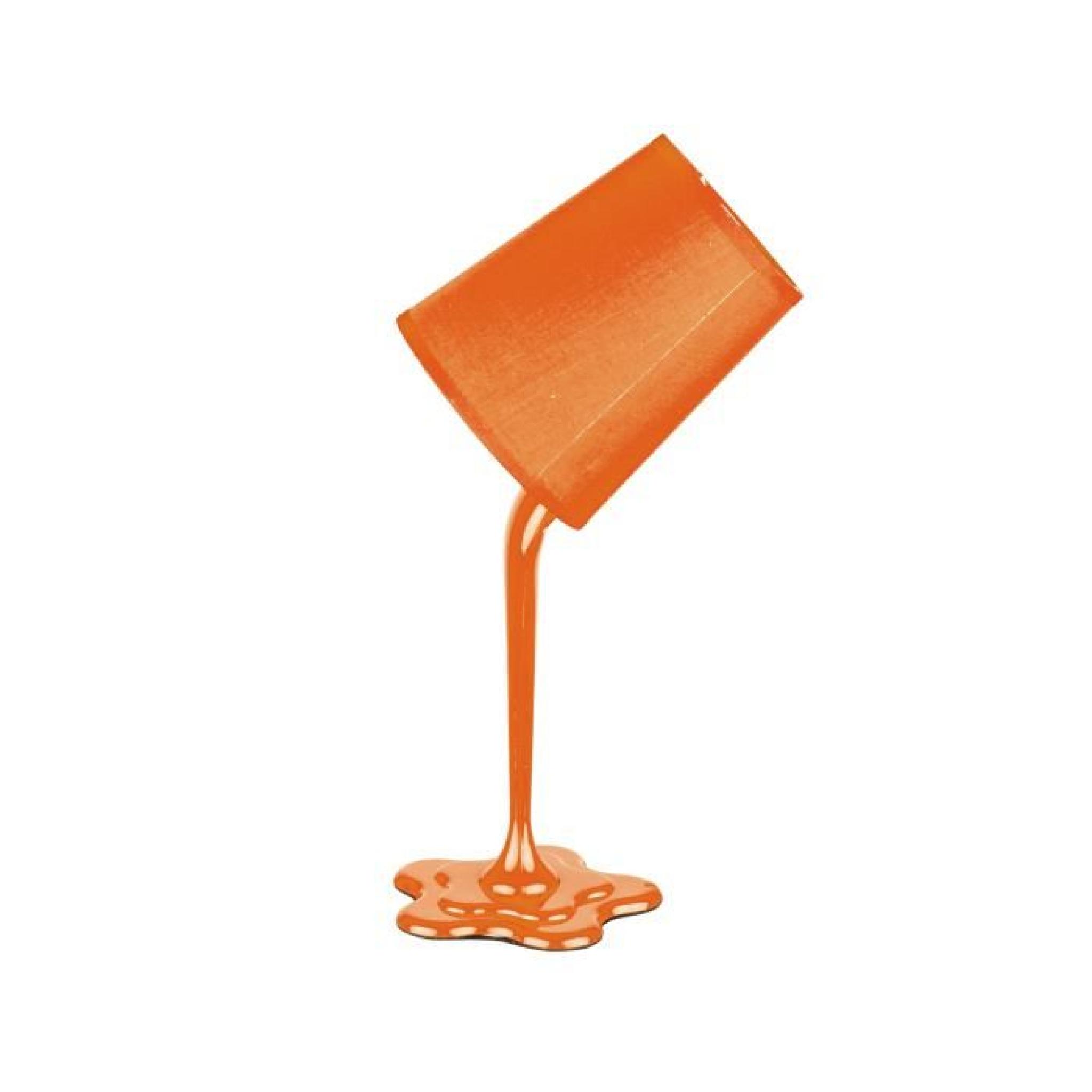 Lampe pot de peinture orange (H.36,5cm) pas cher