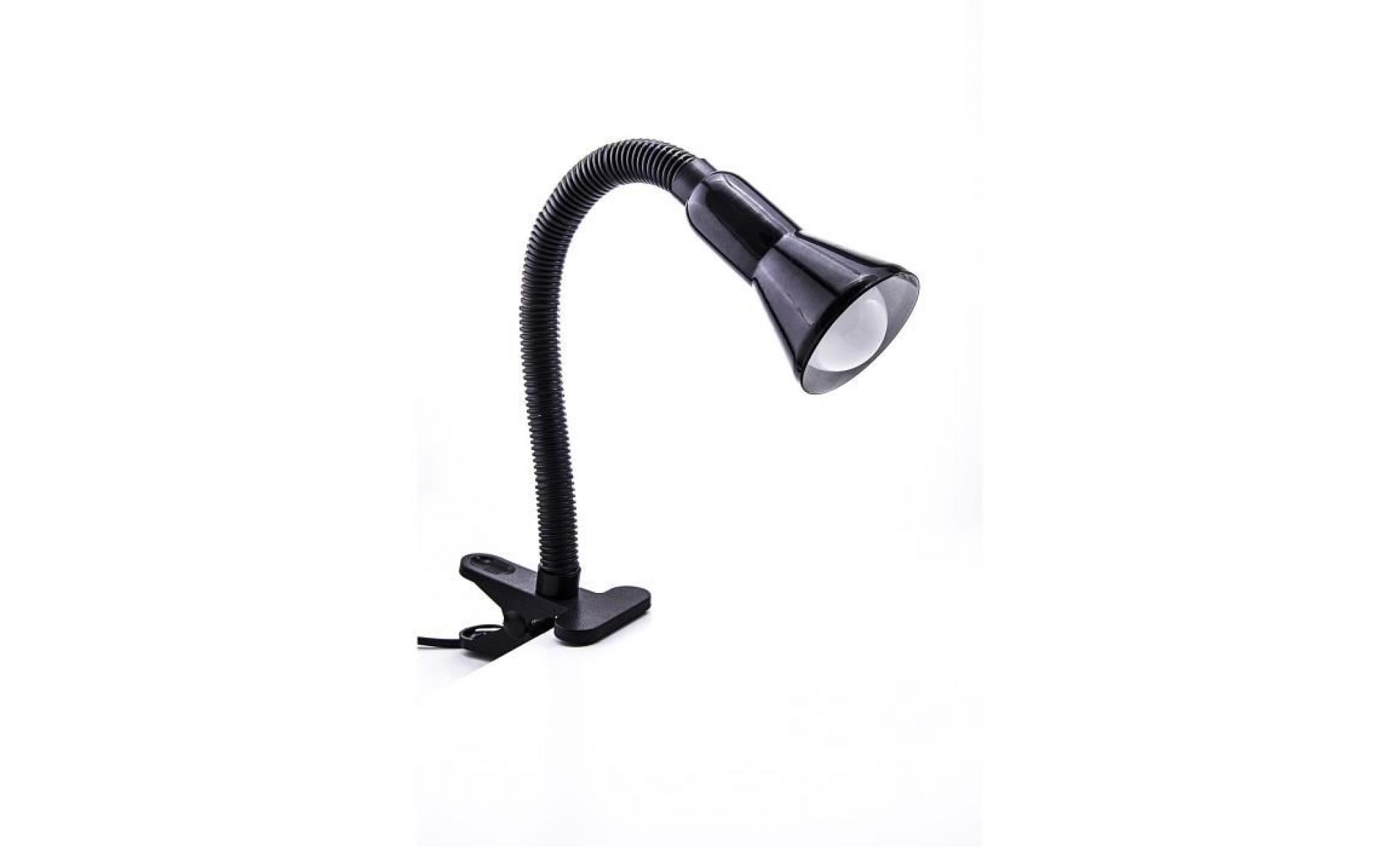 lampe pince de bureau hauteur 32 cm e14 40w noir