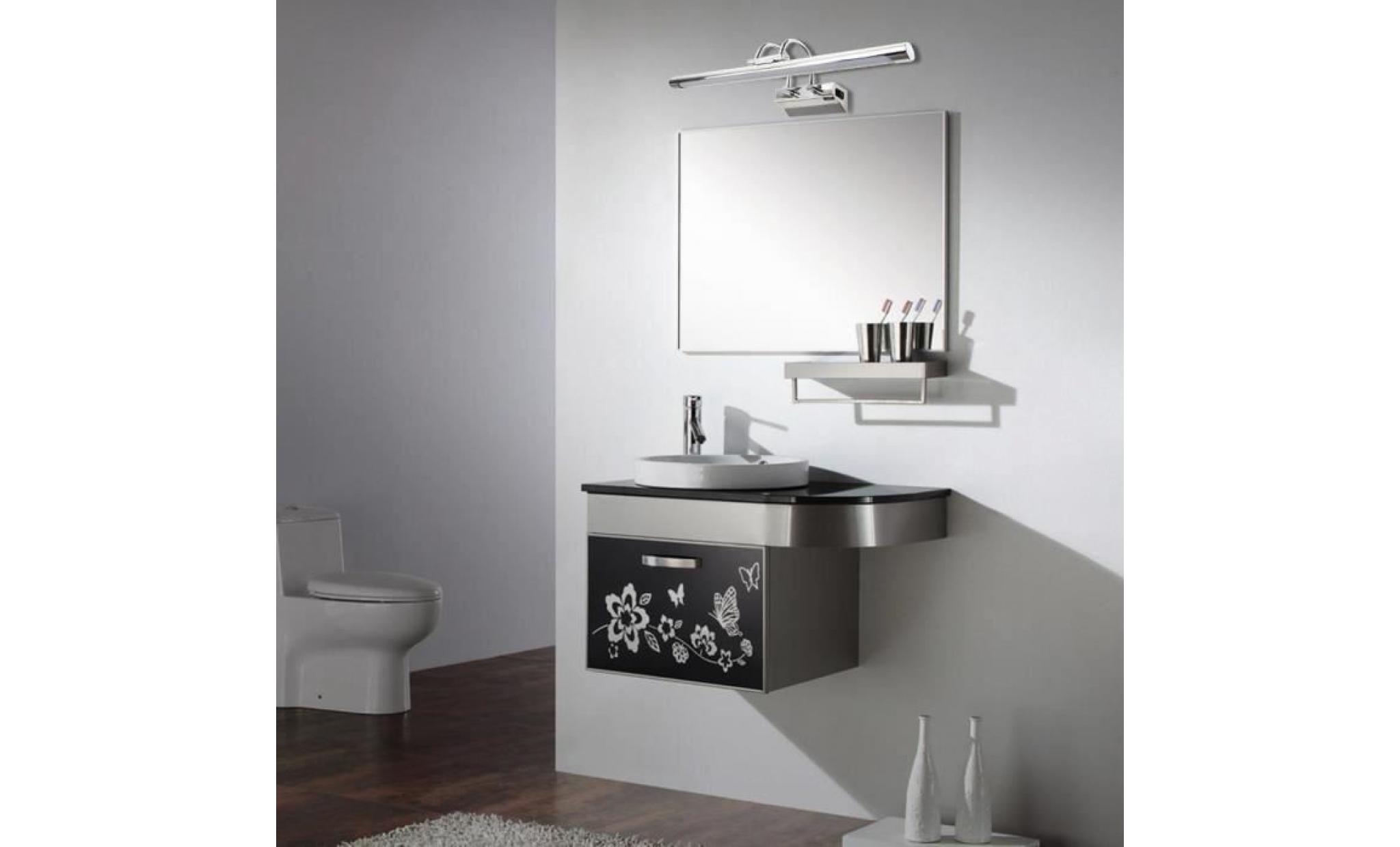 lampe pour miroir tableau applique murale 5w led avec interrupteur en acier inoxydable pour salle de bain miroir   blanc froid pas cher