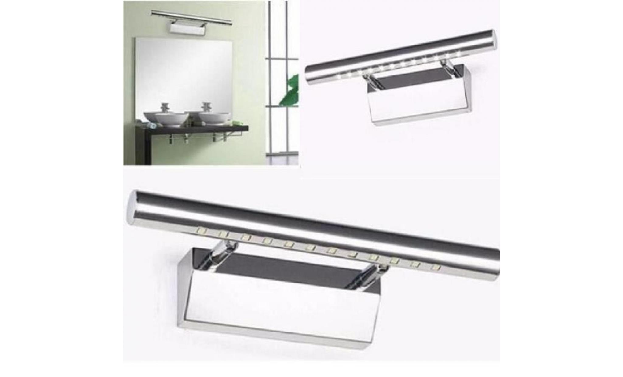 lampe pour salle de bain miroir tableau meuble blanc 3w 12 leds smd5050 ac85 265v 260lm lumière applique mural acier inoxydable