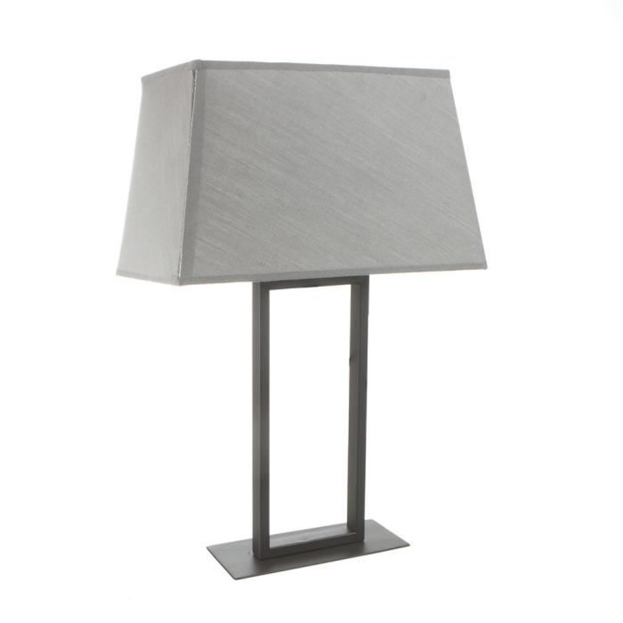 Lampe rectangle grise en métal
