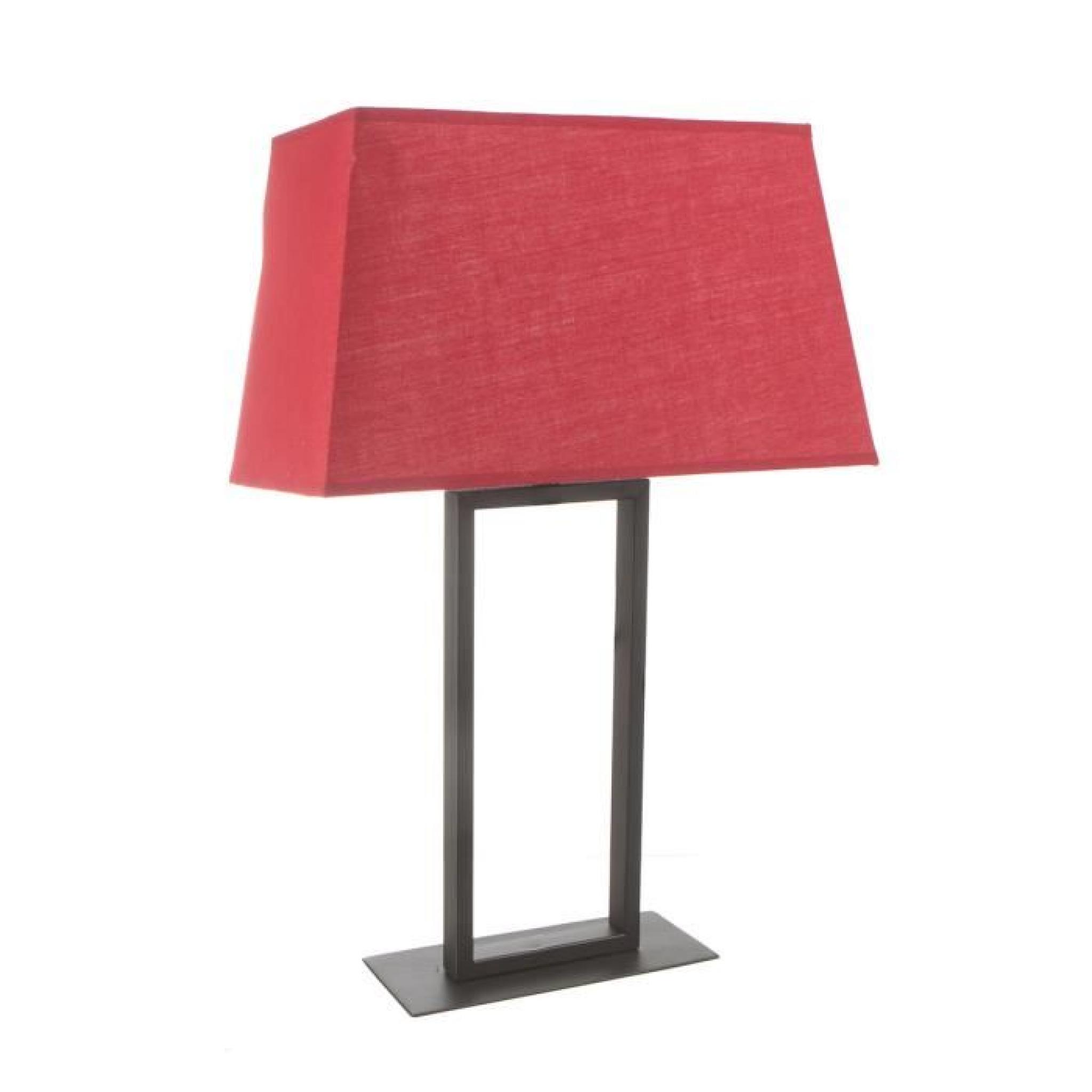 Lampe rectangle rouge en métal
