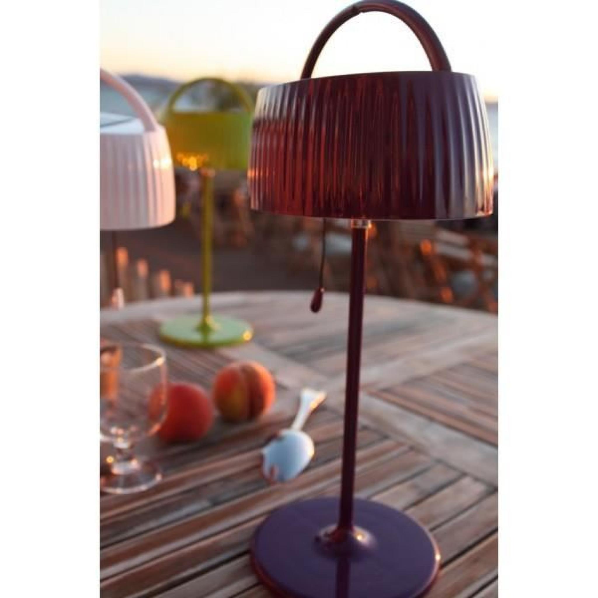 Lampe solaire rétro pop fuschia de table