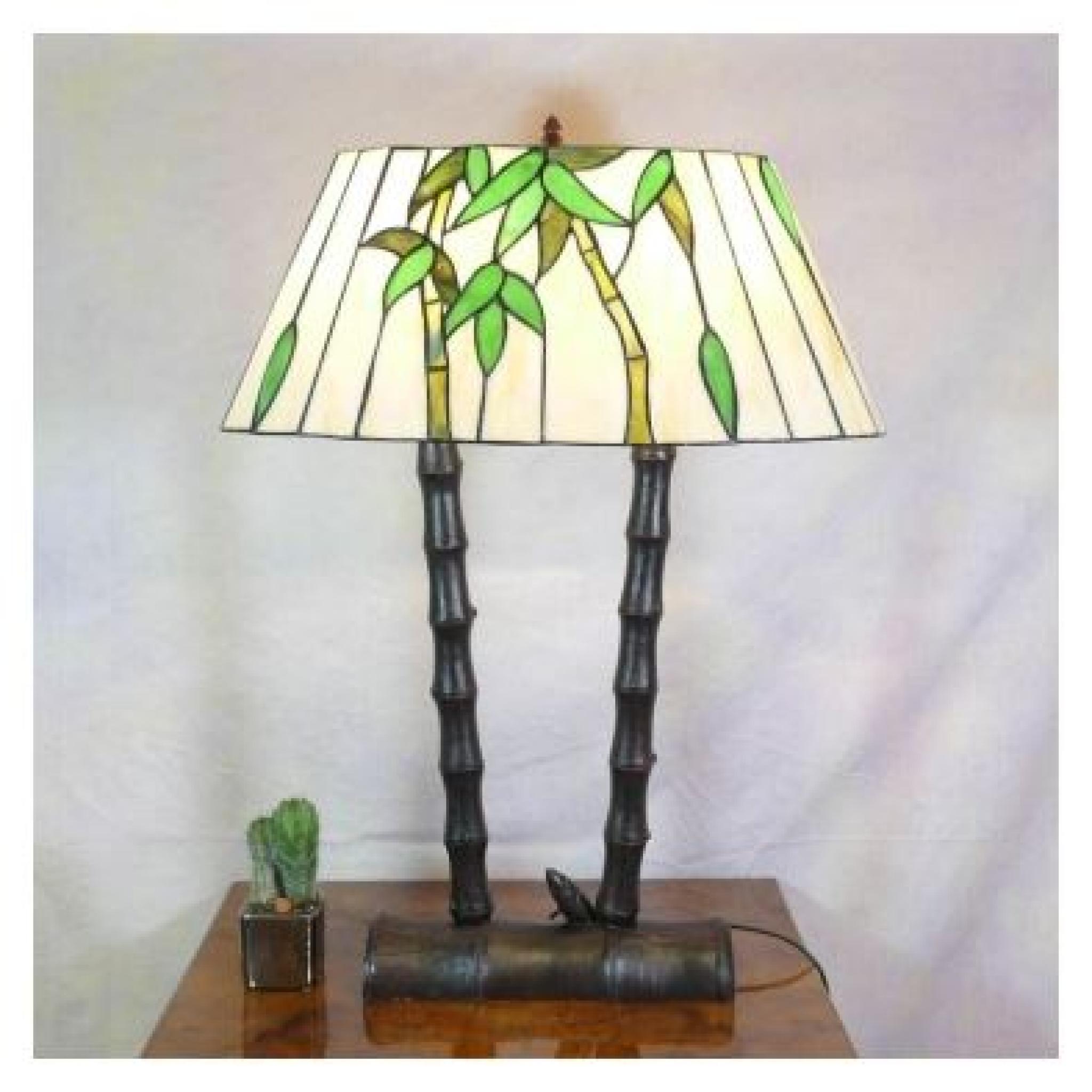 Lampe style Tiffany bambous