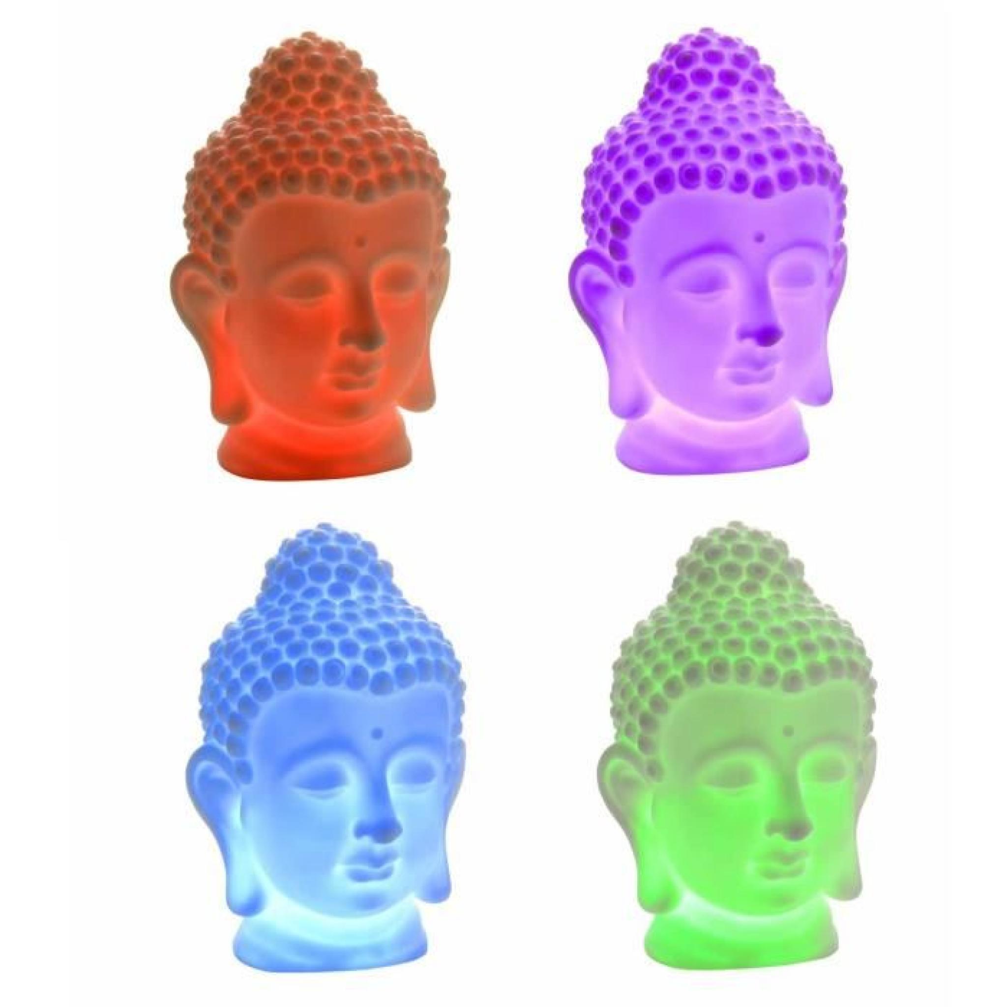 Lampe tête de bouddha à led avec changement de couleurs automatique, idée cadeau déco pas cher