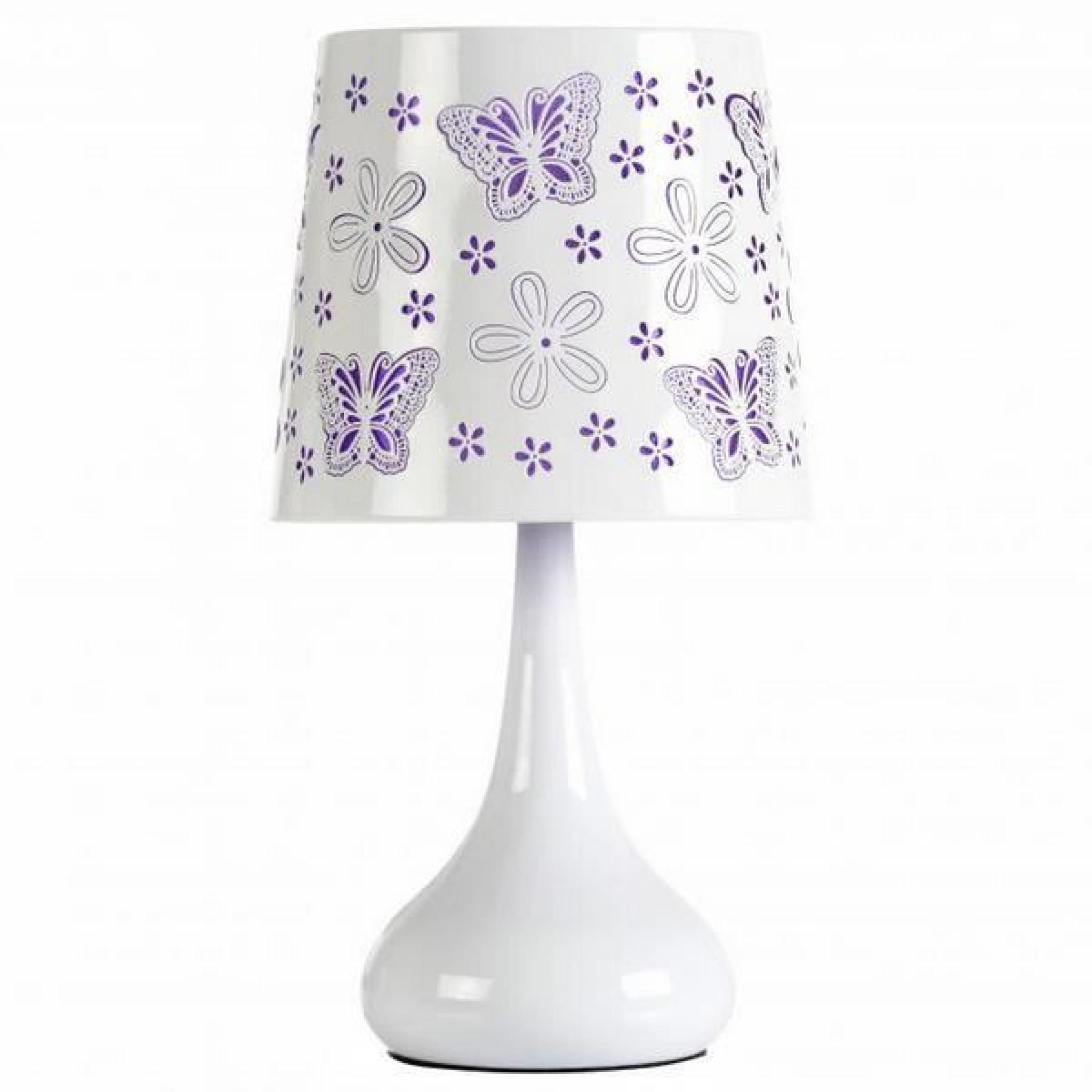Lampe touch 40W papillons - Violet