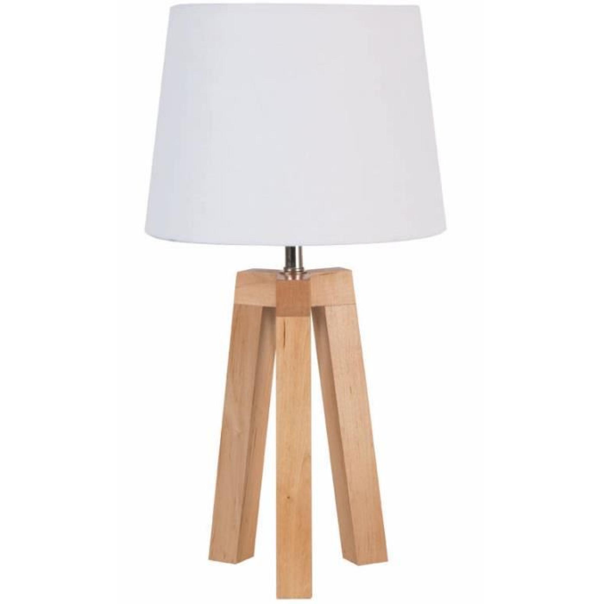 Lampe trépied bois STOCKHOLM - Blanc