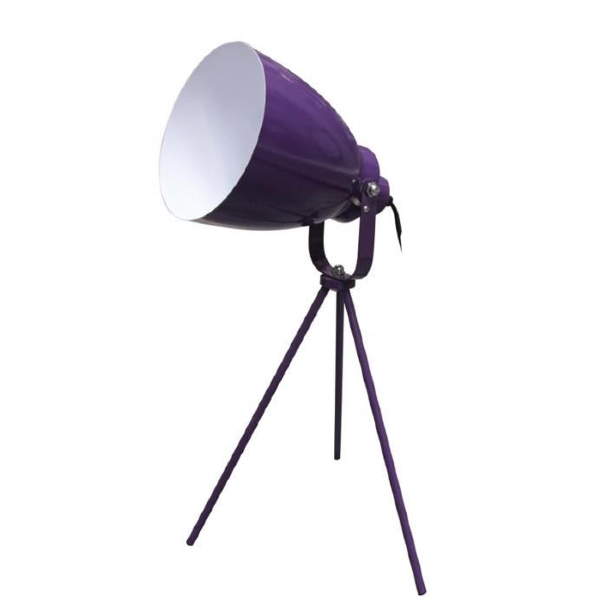 Lampe trépied cinéma- Métal violet - Intérieur …