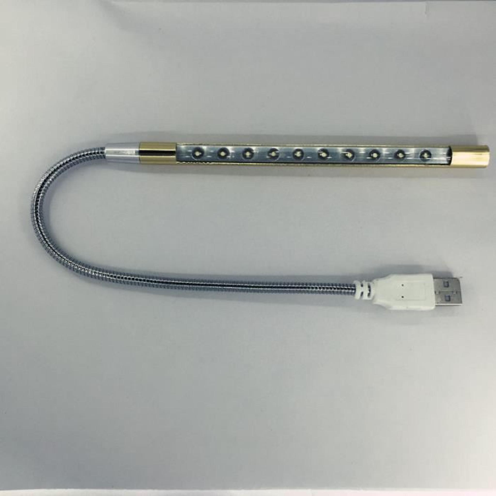 Lampe USB Flexible avec 10 DEL / se branche sur le port USB de votre PC ou Mac pour en éclairer le clavier et l'écran Noir 