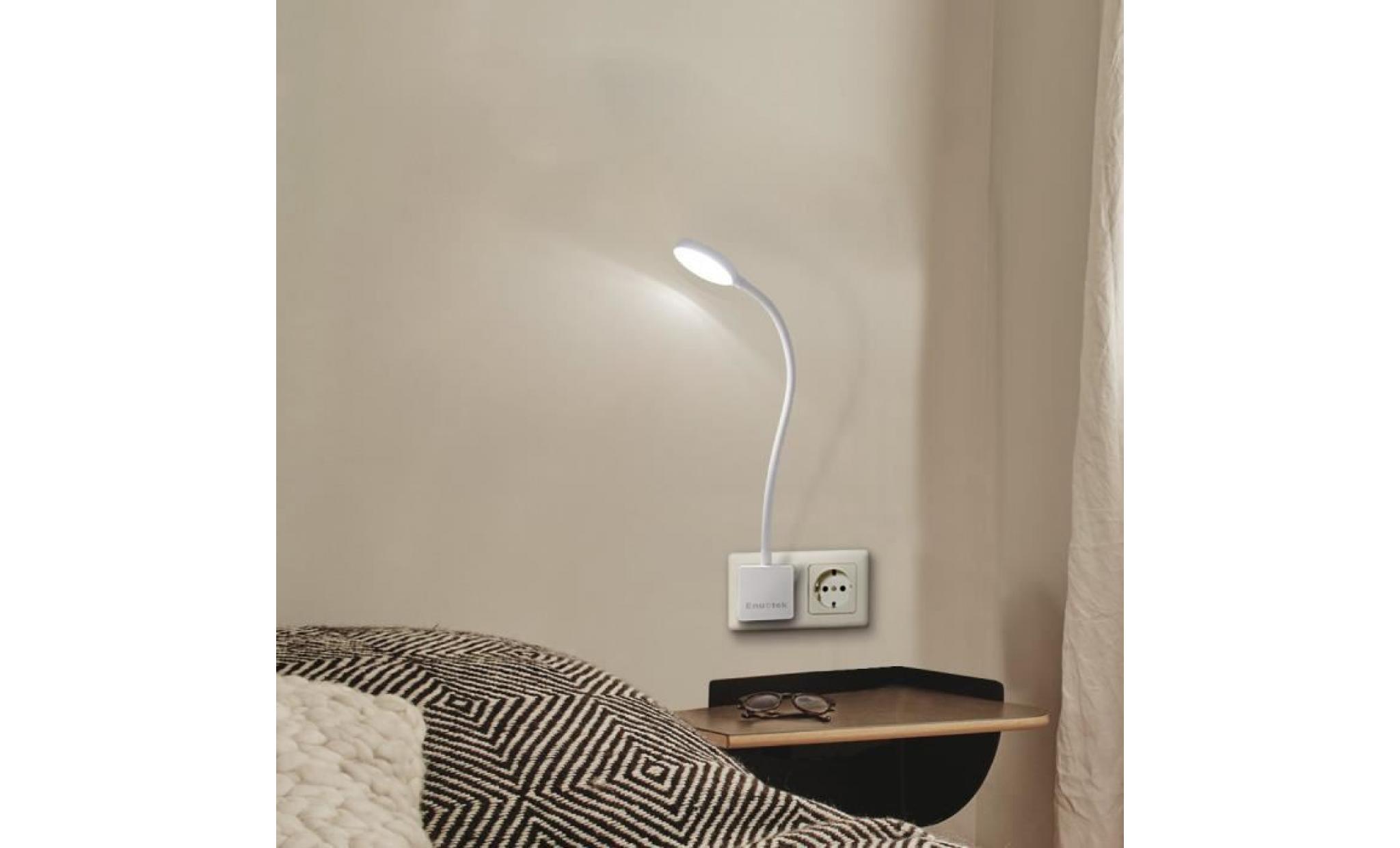 lampe veilleuse de lecture led applique murale dimmable à brancher directement sur prise de courant 4w pas fonction de telecommande pas cher