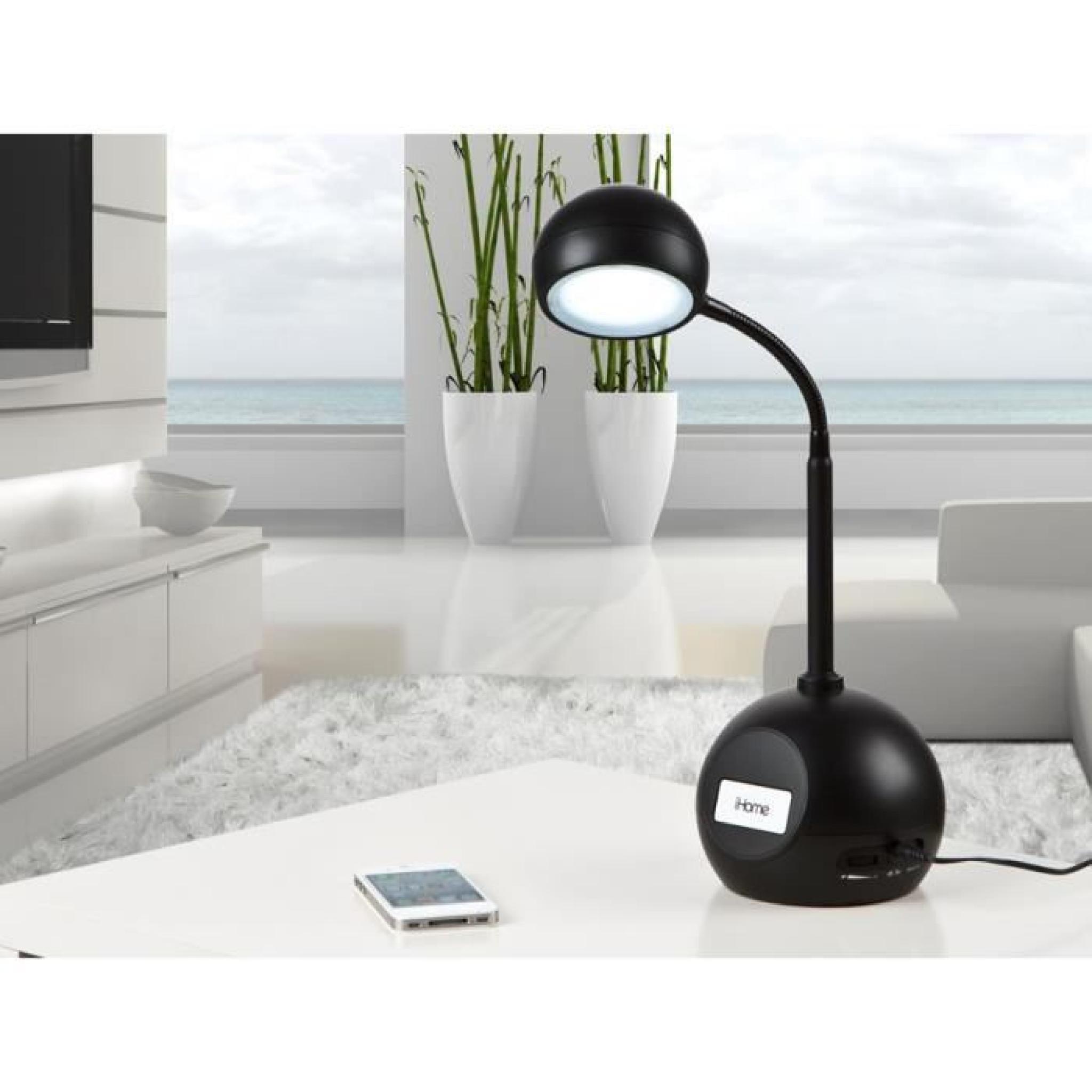 Lampes de table avec chargeur iPhone: modèle BOB MOV (noir)