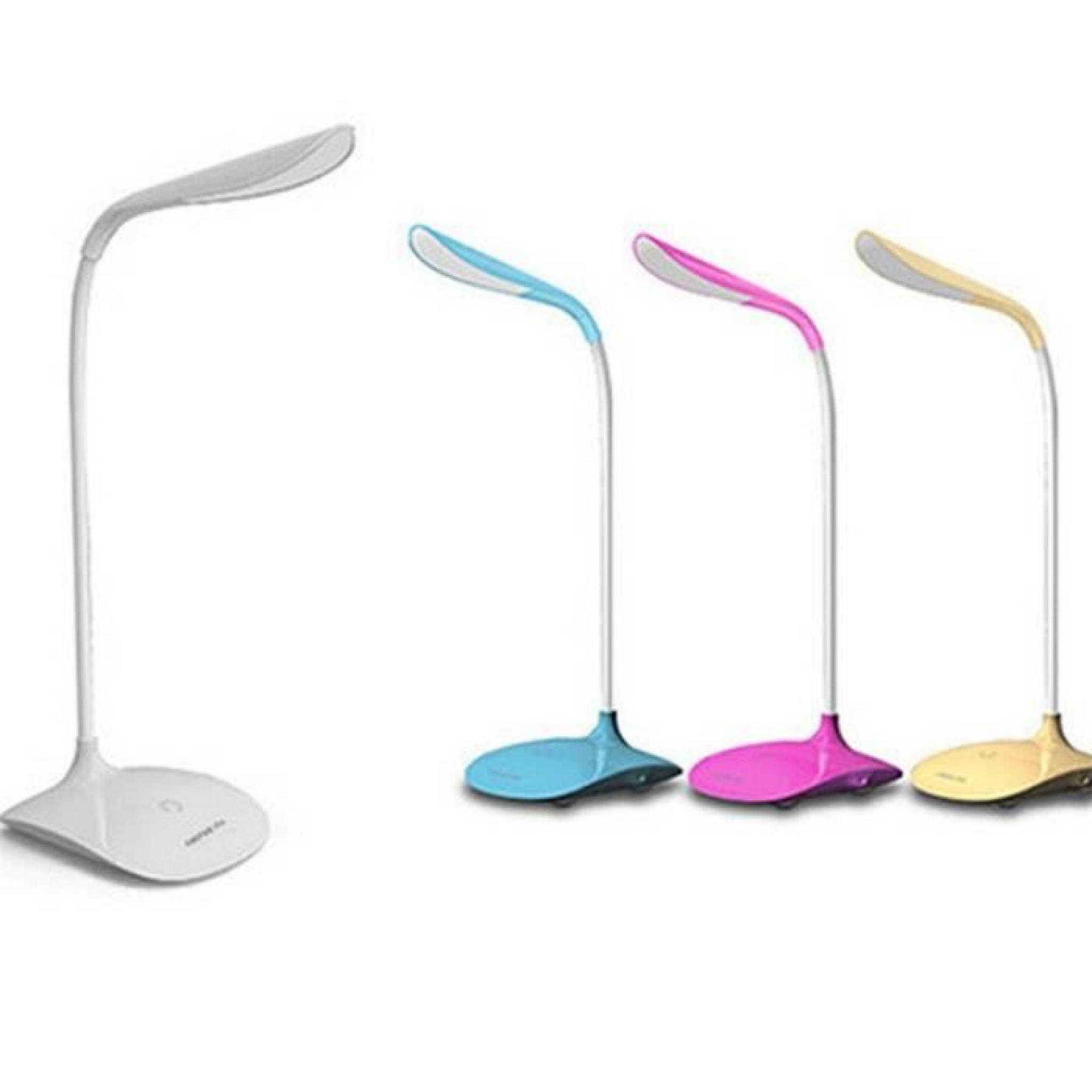 Lampes De Table Lecture Bureau Flexible LED Interrupteur Tactile Réglable USB Bleu