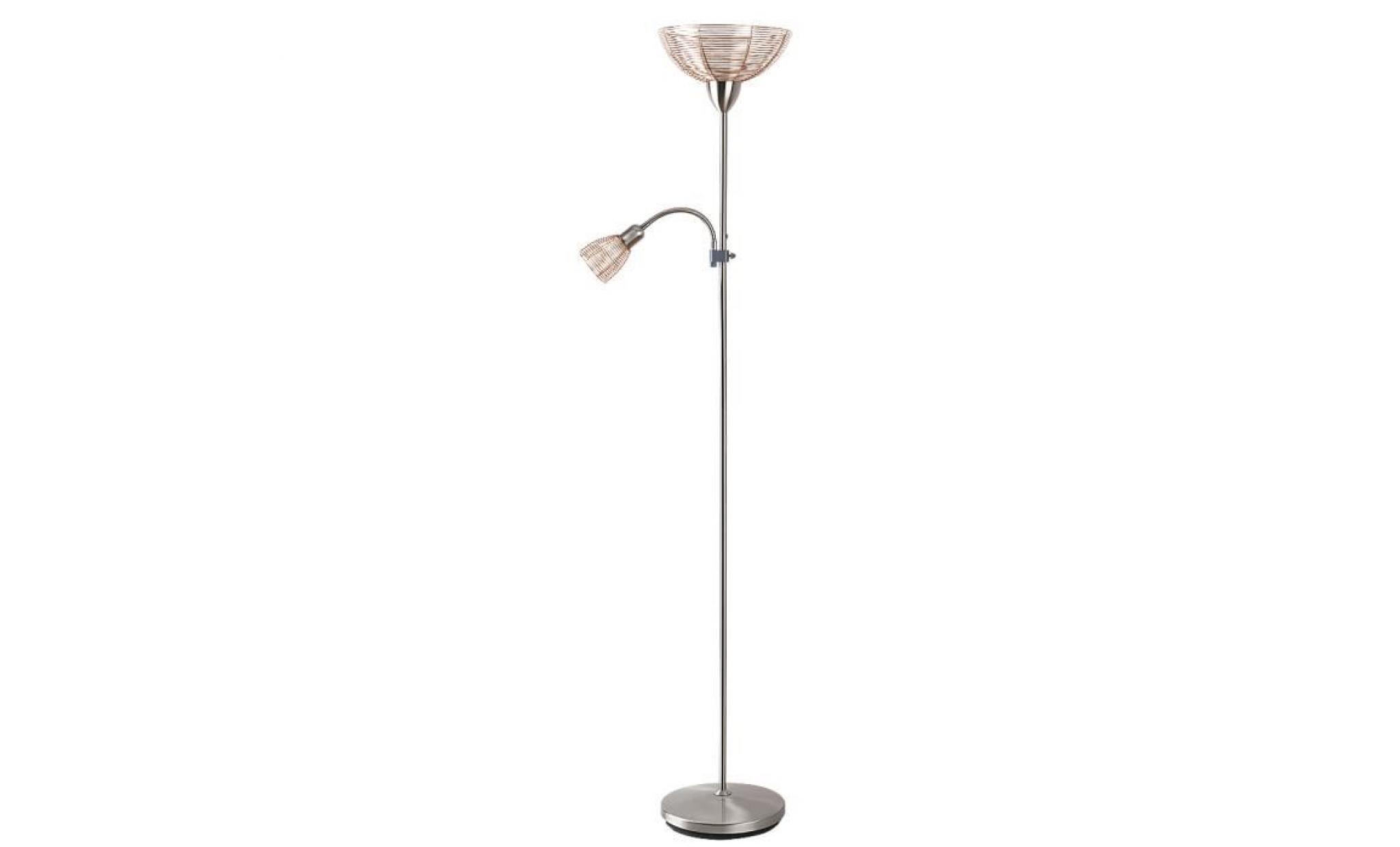 lamps rabalux ezra • desk and floor lamps • color : satin chrome• brown • material : metal • ref: 4186