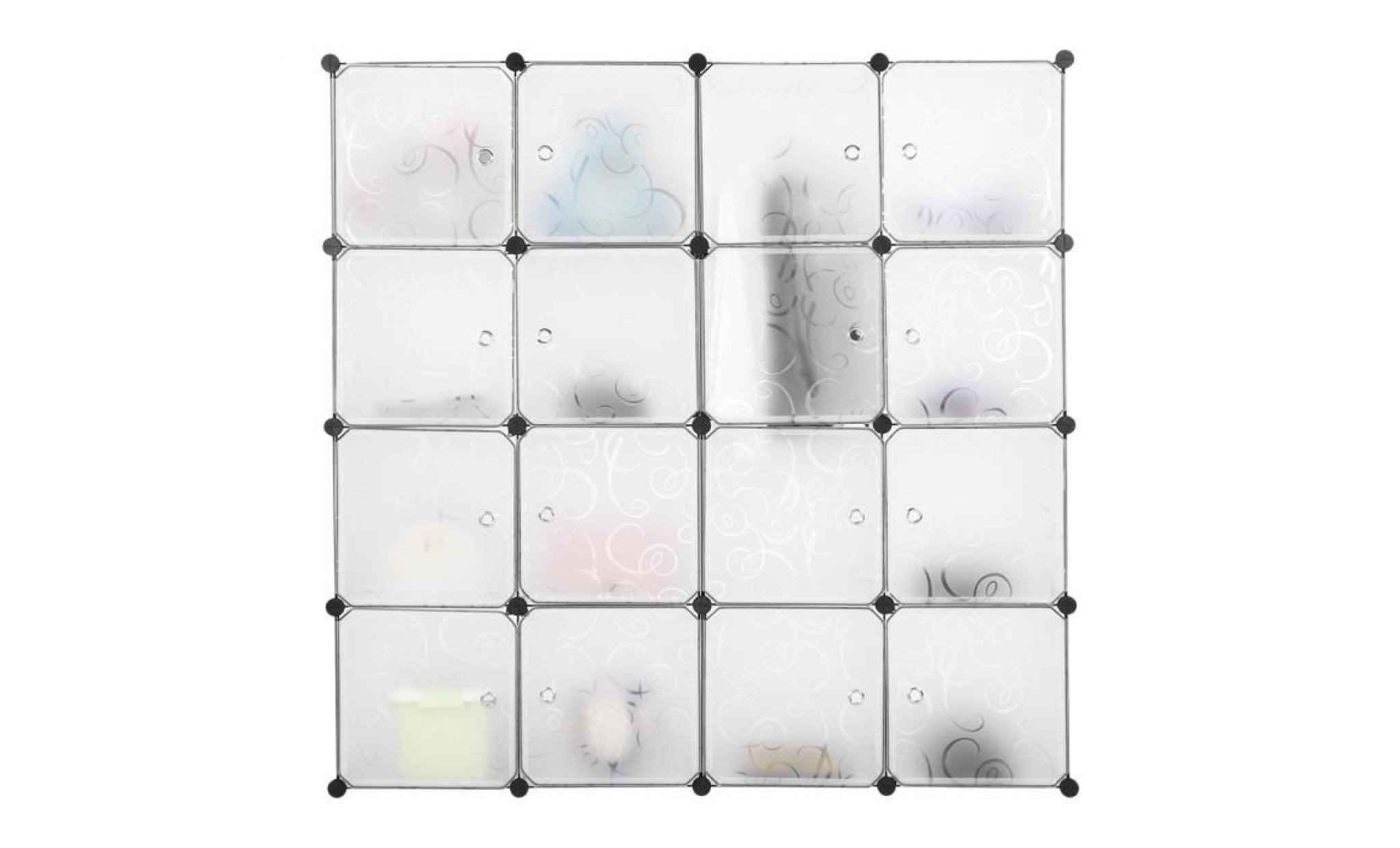 langria 16 cube armoire de rangement modulaire   blanc pas cher
