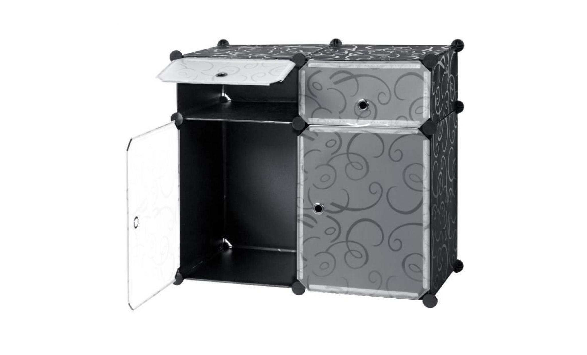 langria 4 cube support meuble à chaussures diy multi usage modulaire organisateur rangement armoire plastique avec portes 2 cubbies pas cher