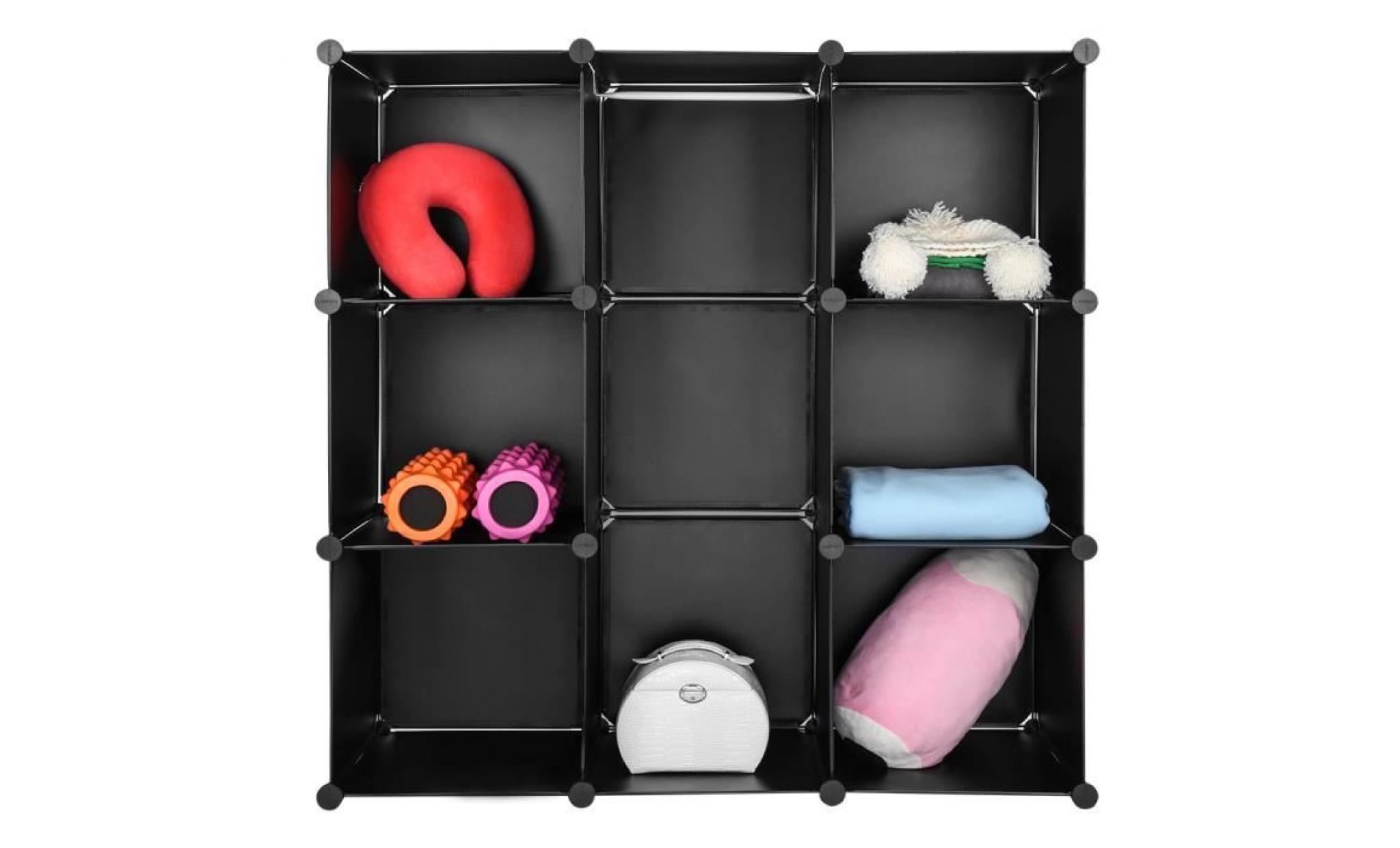 langria 9 cabines armoire plastique translucide Étagères idéal pour vêtements jouets accessoires pas cher