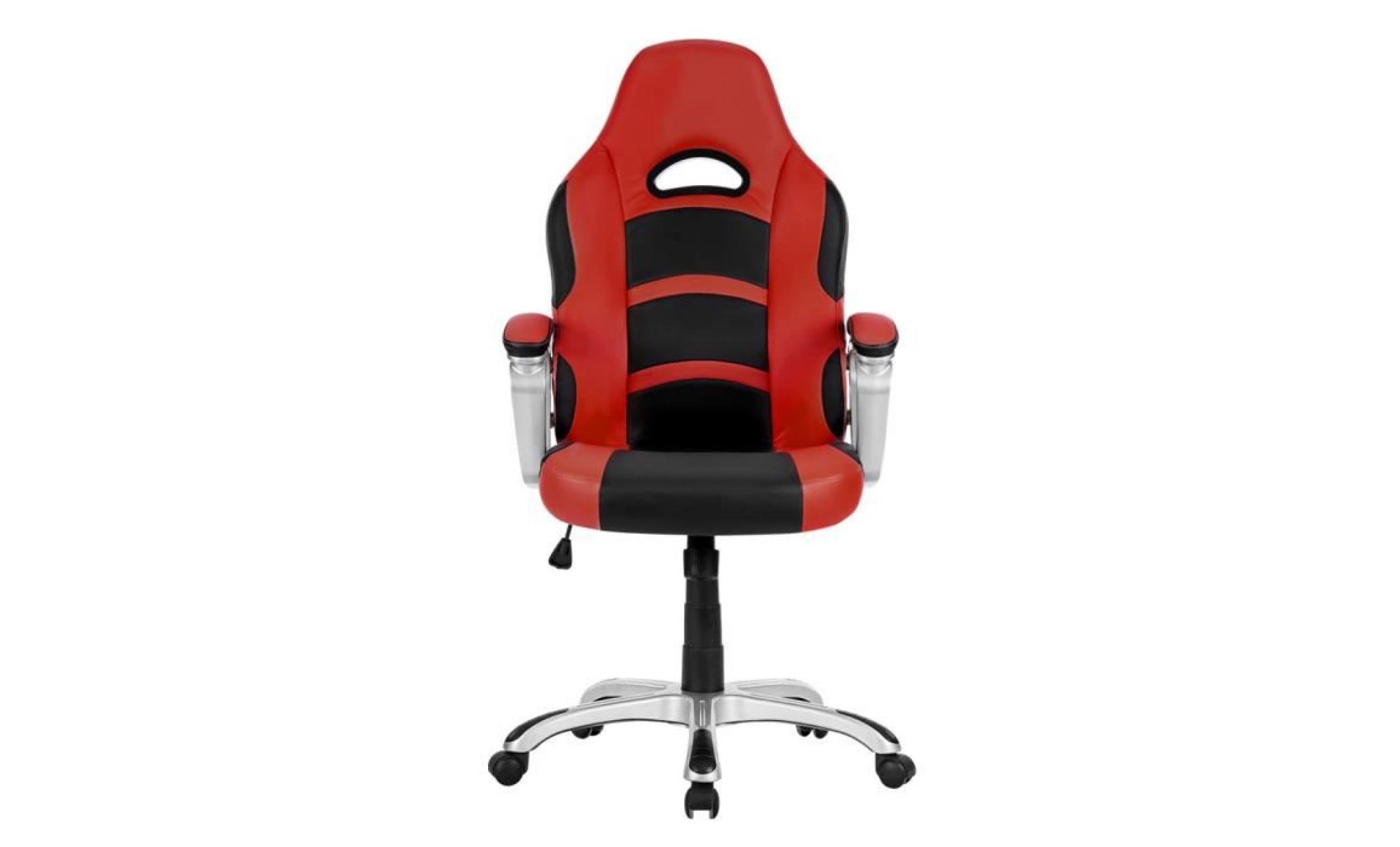 langria ml 7243 fauteuil de bureau ergonomique avec accoudoir rembourré hauteur réglable 360 degrés pivotant chaise de bureau rouge