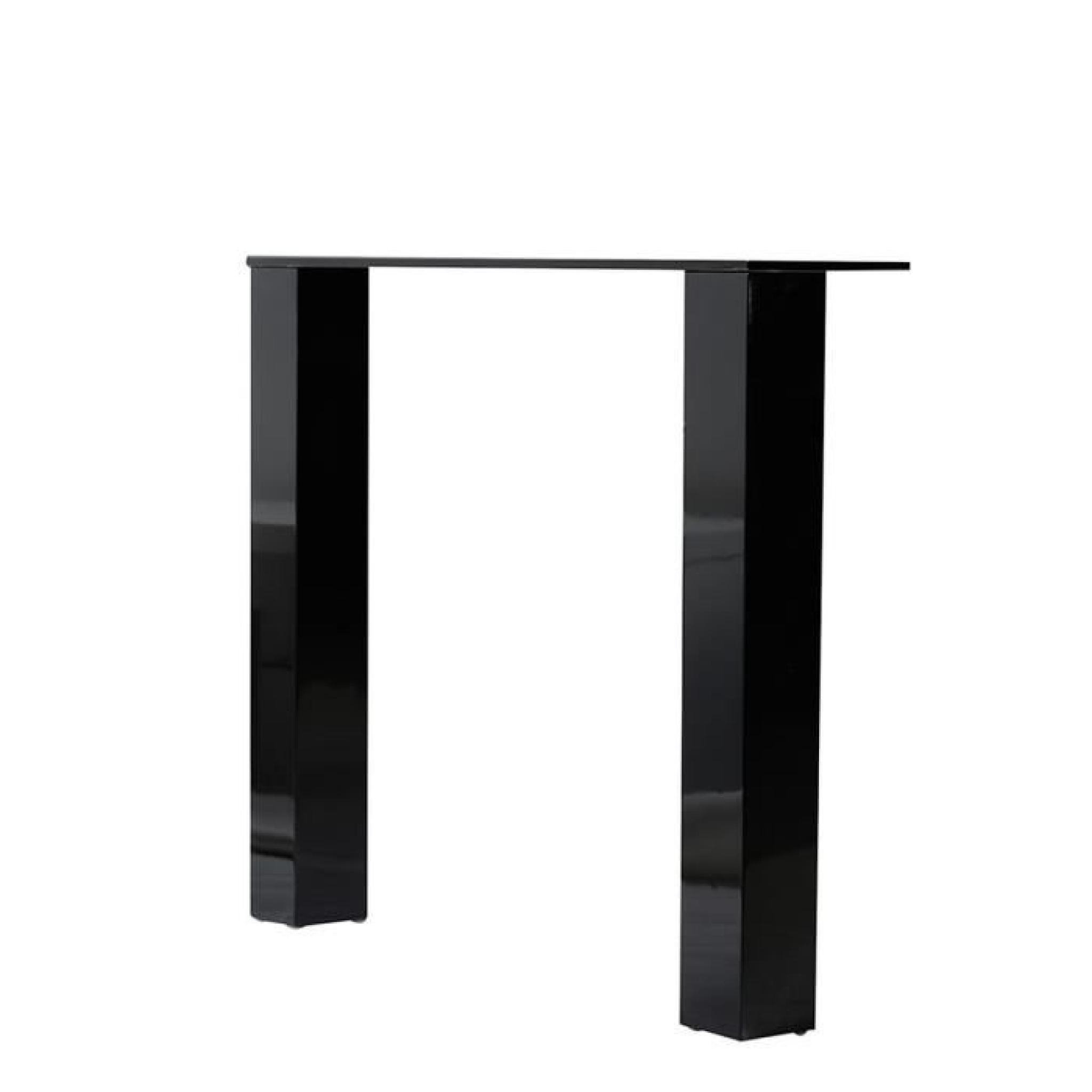 LANYON Table 180cm - Plateau en verre trempé - Noir pas cher