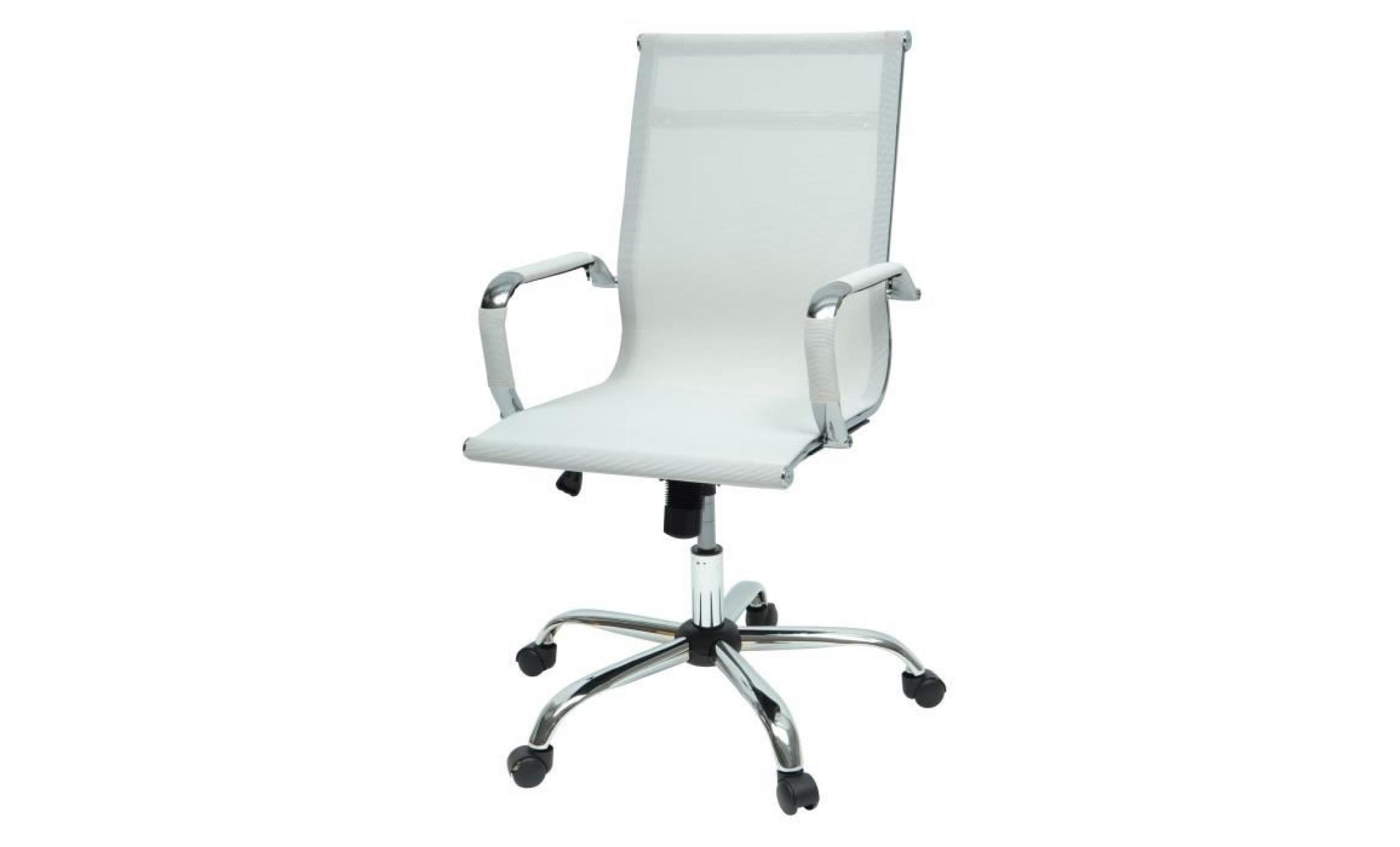 law chaise de bureau   tissu blanc   style contemporain   l 57 x p 77 cm