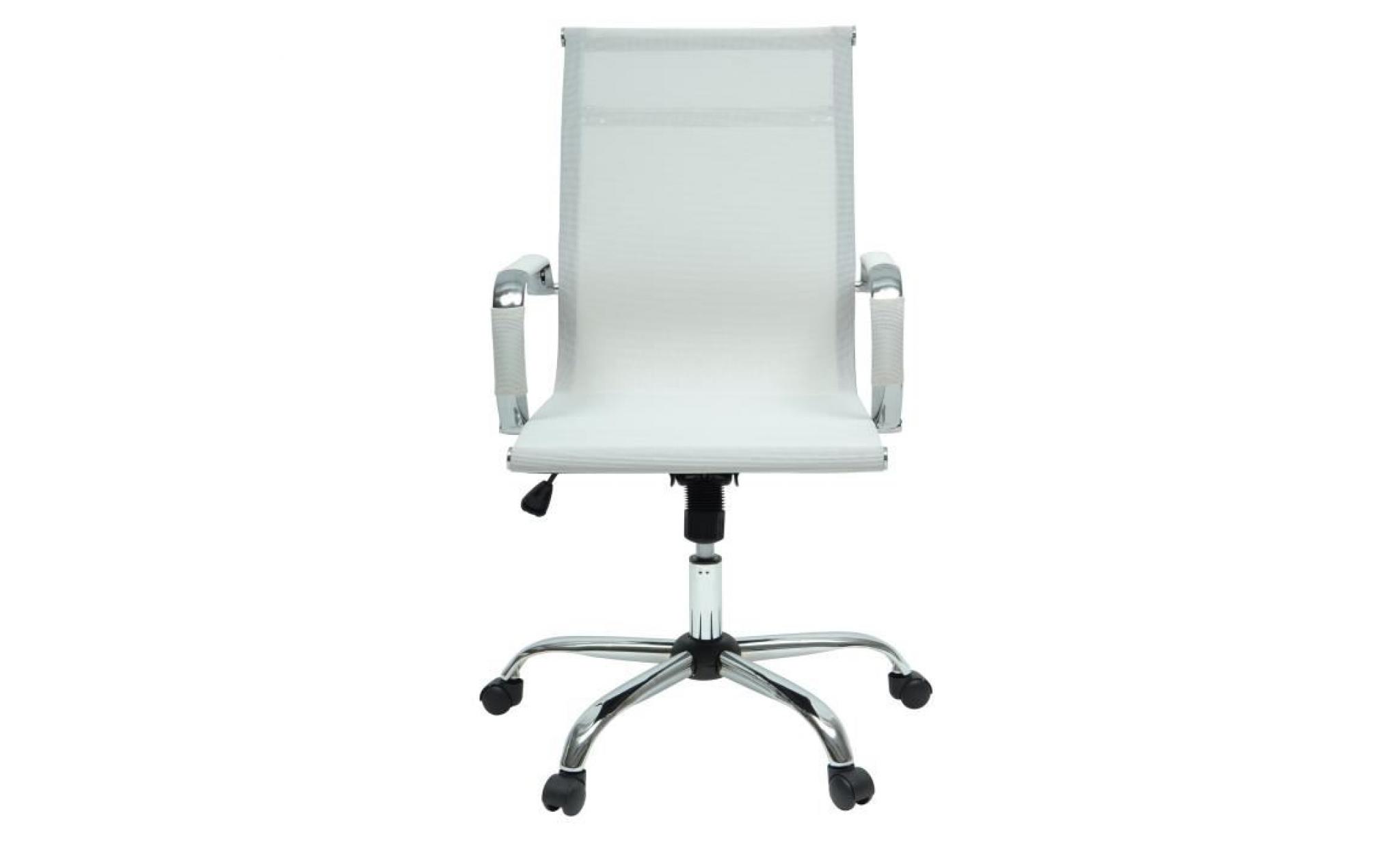law chaise de bureau   tissu blanc   style contemporain   l 57 x p 77 cm pas cher