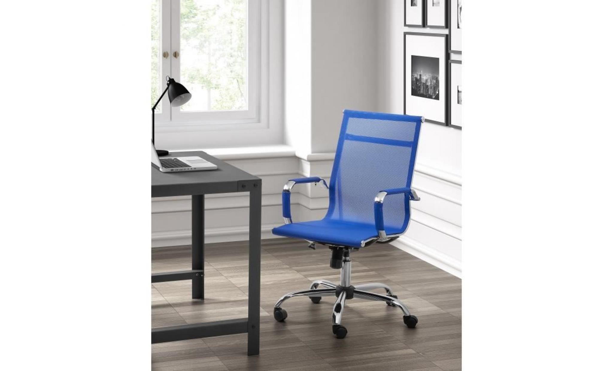 law chaise de bureau   tissu bleu   style contemporain   l 57 x p 77 cm pas cher