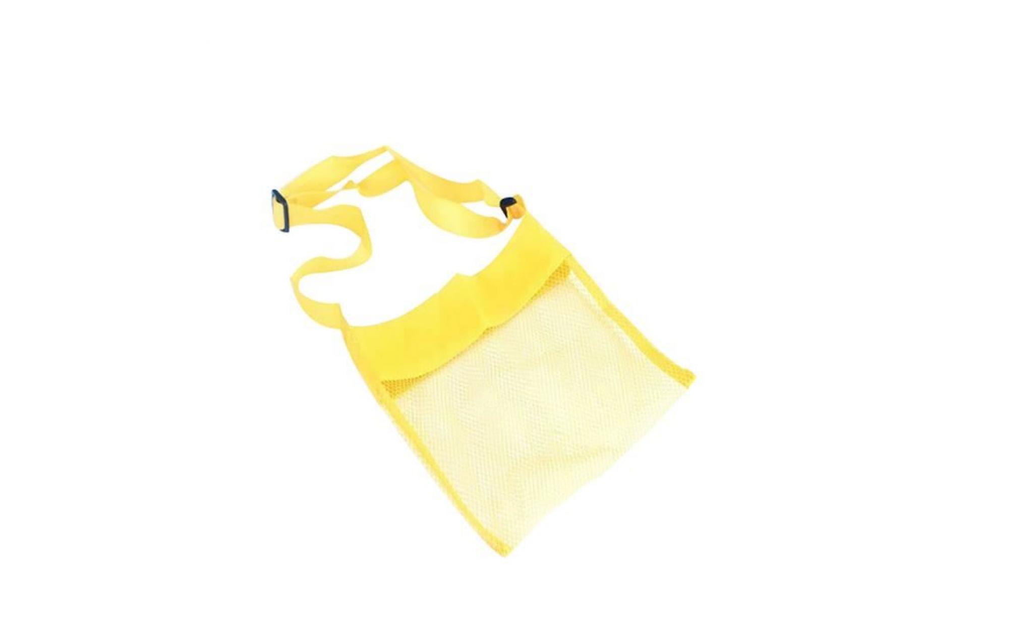 le sac d'épaule de maille solide coloré de maille d'enfants de coquille de mer joue la poche de stockage de crossbody de jaune