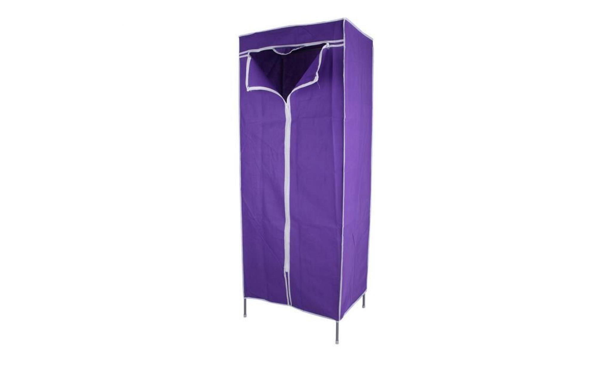 le support accrochant de stockage de rail de garde robe multiple simple de toile étire des meubles à la maison(violet)