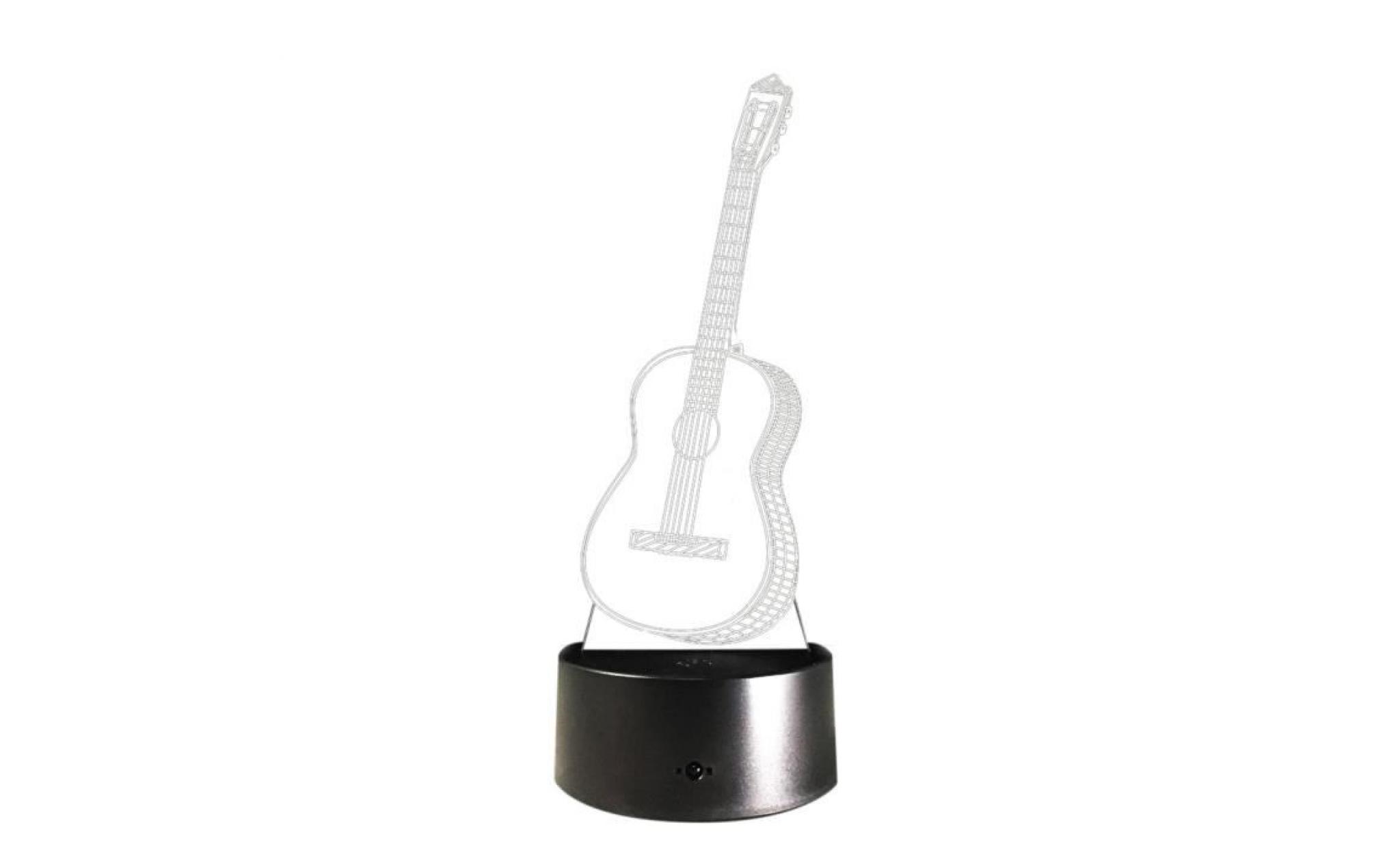 led guitar ukulele 3d night light 7 couleurs table lampe de bureau à touche cadeau de noël zsd481