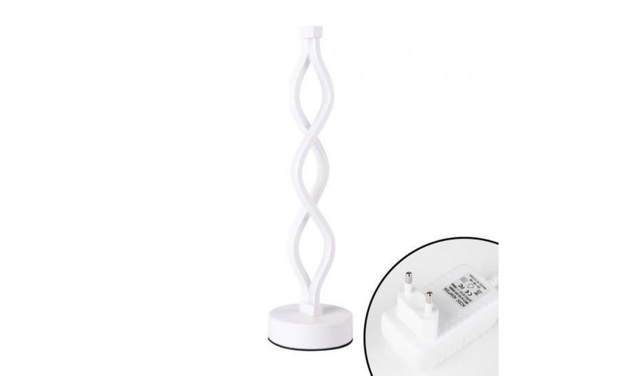 led lampe de bureau 12w blanc chaud dimming double spirale incurvée lampe de table led design minimaliste creative pas cher