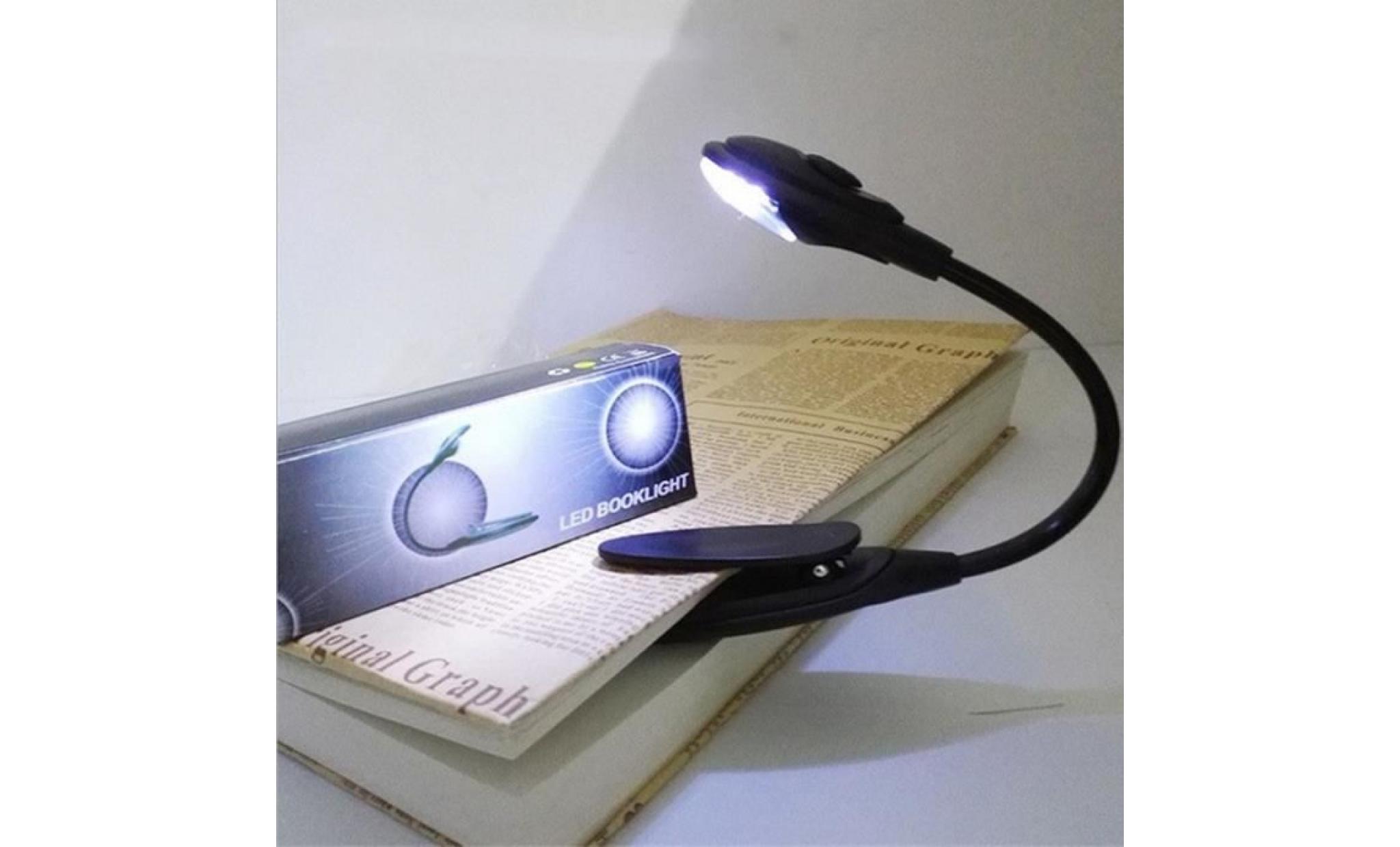 led livre lumière de lecture mini clip on flexible lumineux led lampe gris