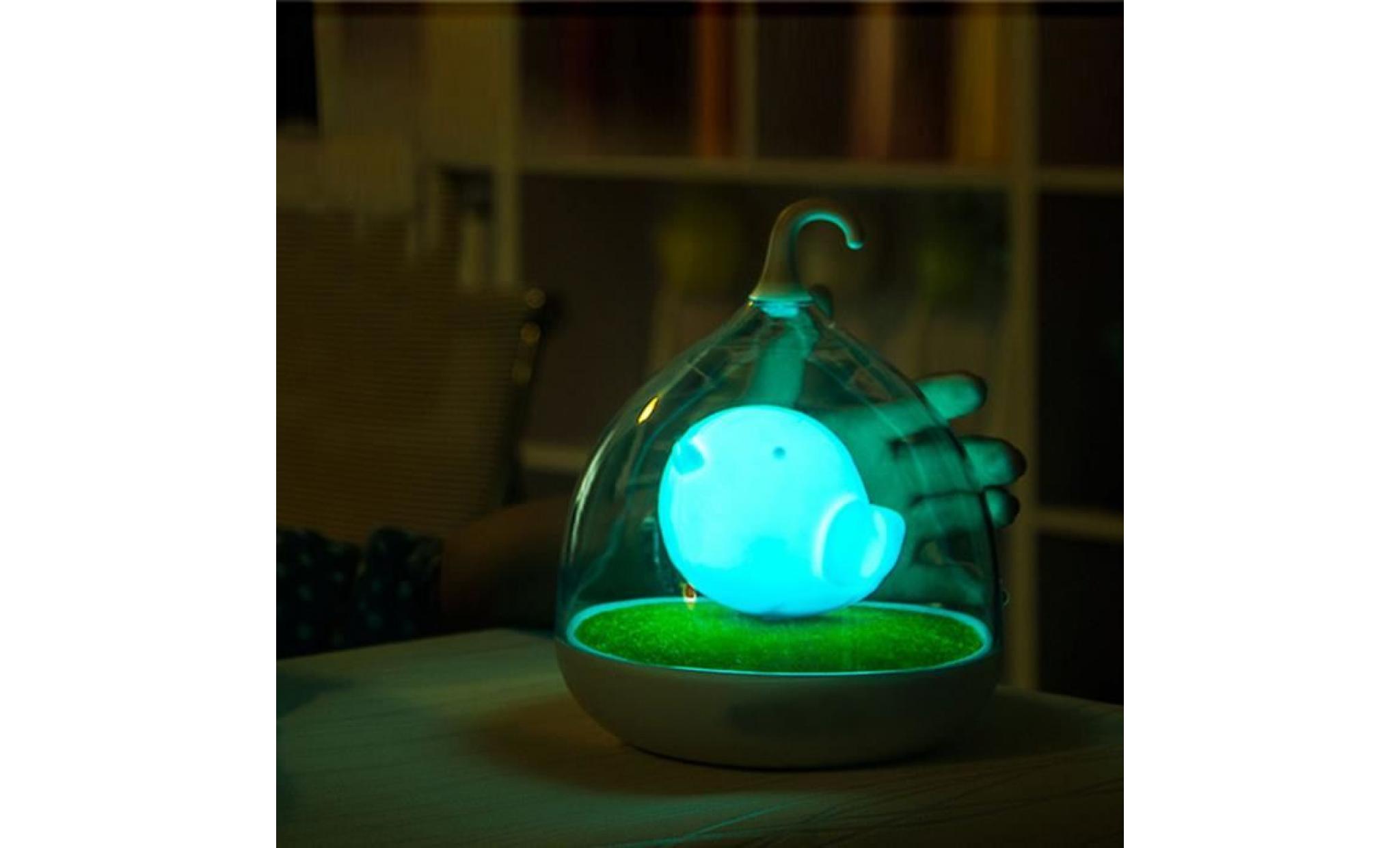led night light lampe touch sensor oiseau lumière maison décoration chambre à coucher bleu