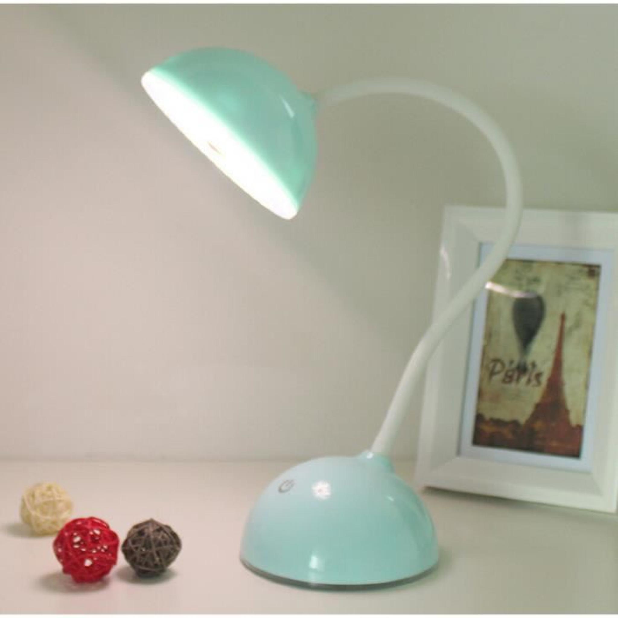 LED rechargeable Mini-casque USB belle chambre lampe de chevet petite lampe de table étudiant dortoir (bleu) pas cher