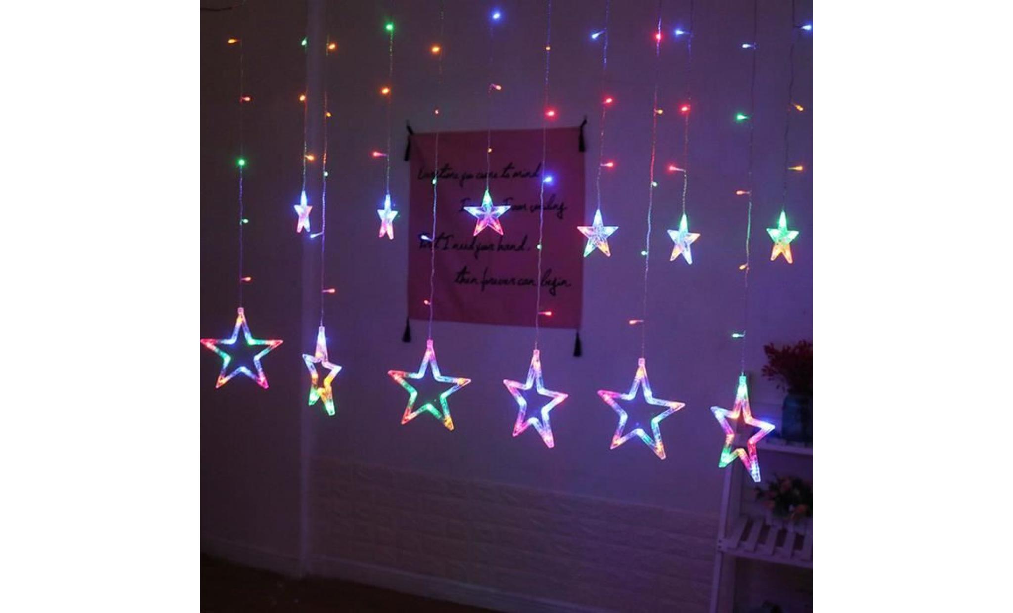 led stars christmas hanging curtain lights string xmas home party home dec mr qinhig3022 pas cher