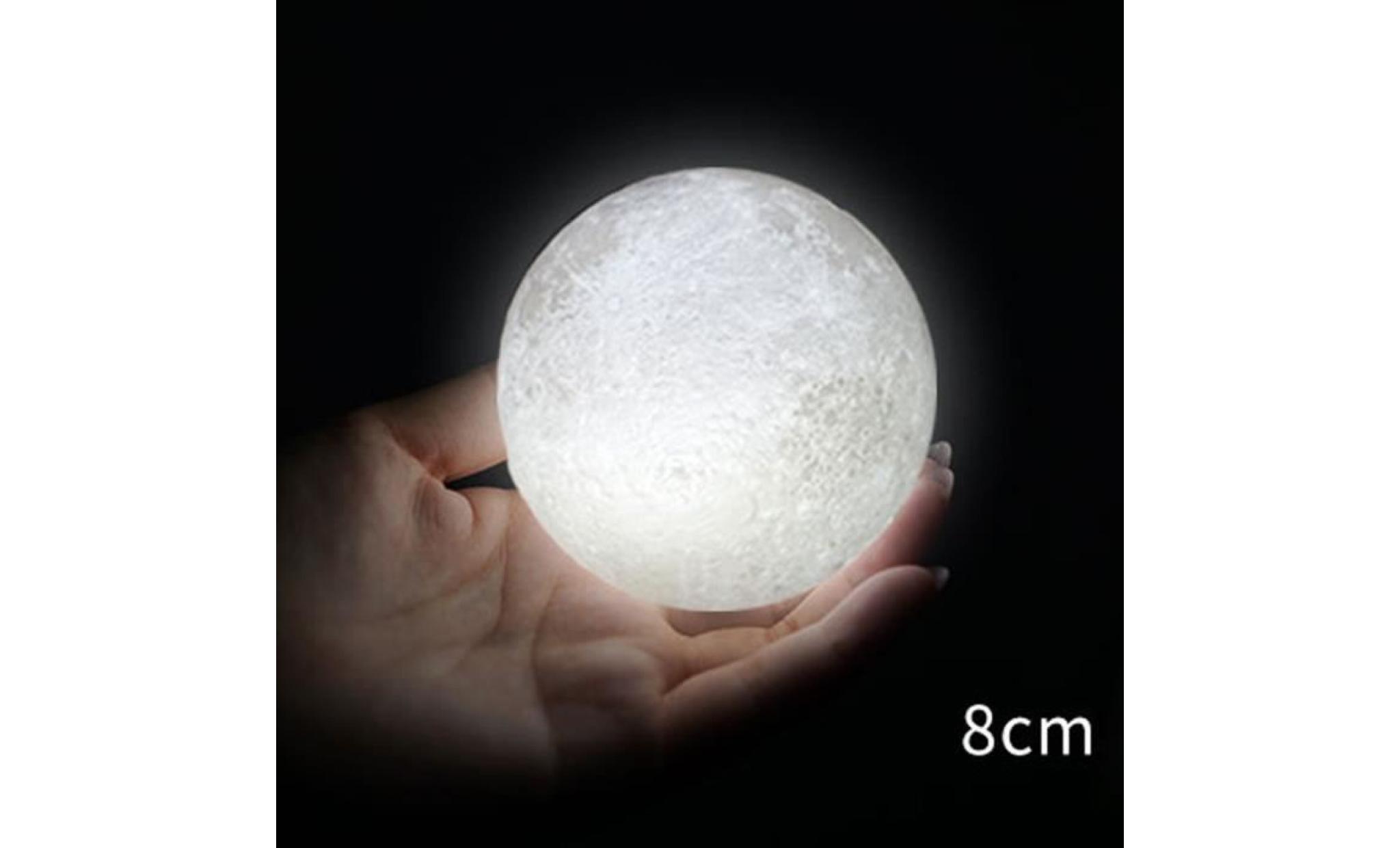 led usb 3d magique lune night light moonlight table bureau lune lampe cadeau 8cm @960