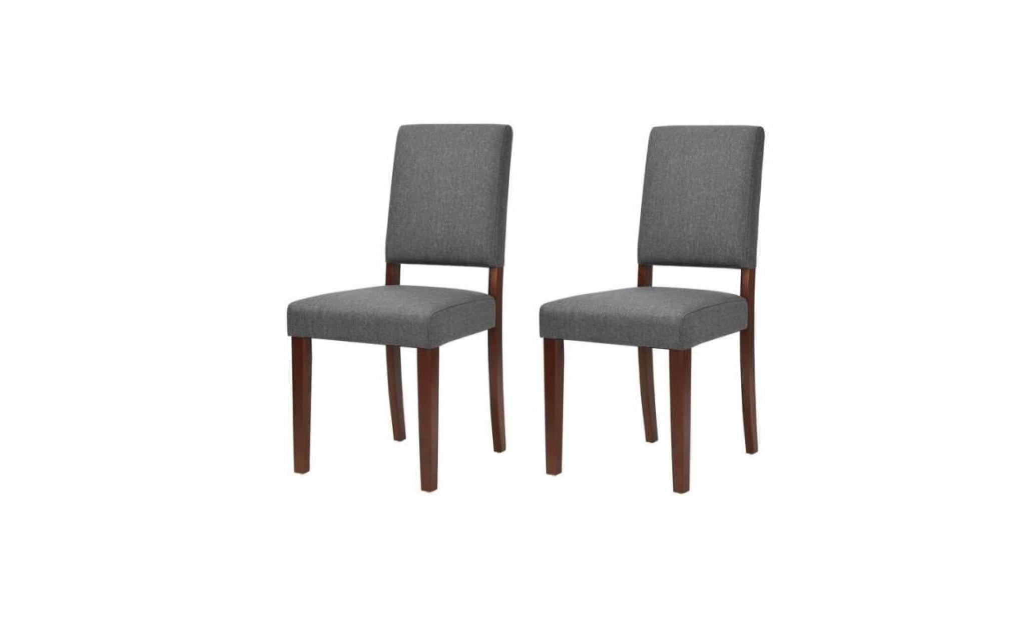 leeston lot de 2 chaises de salle à manger   simili gris foncé   classique   l 50 x p 56 cm