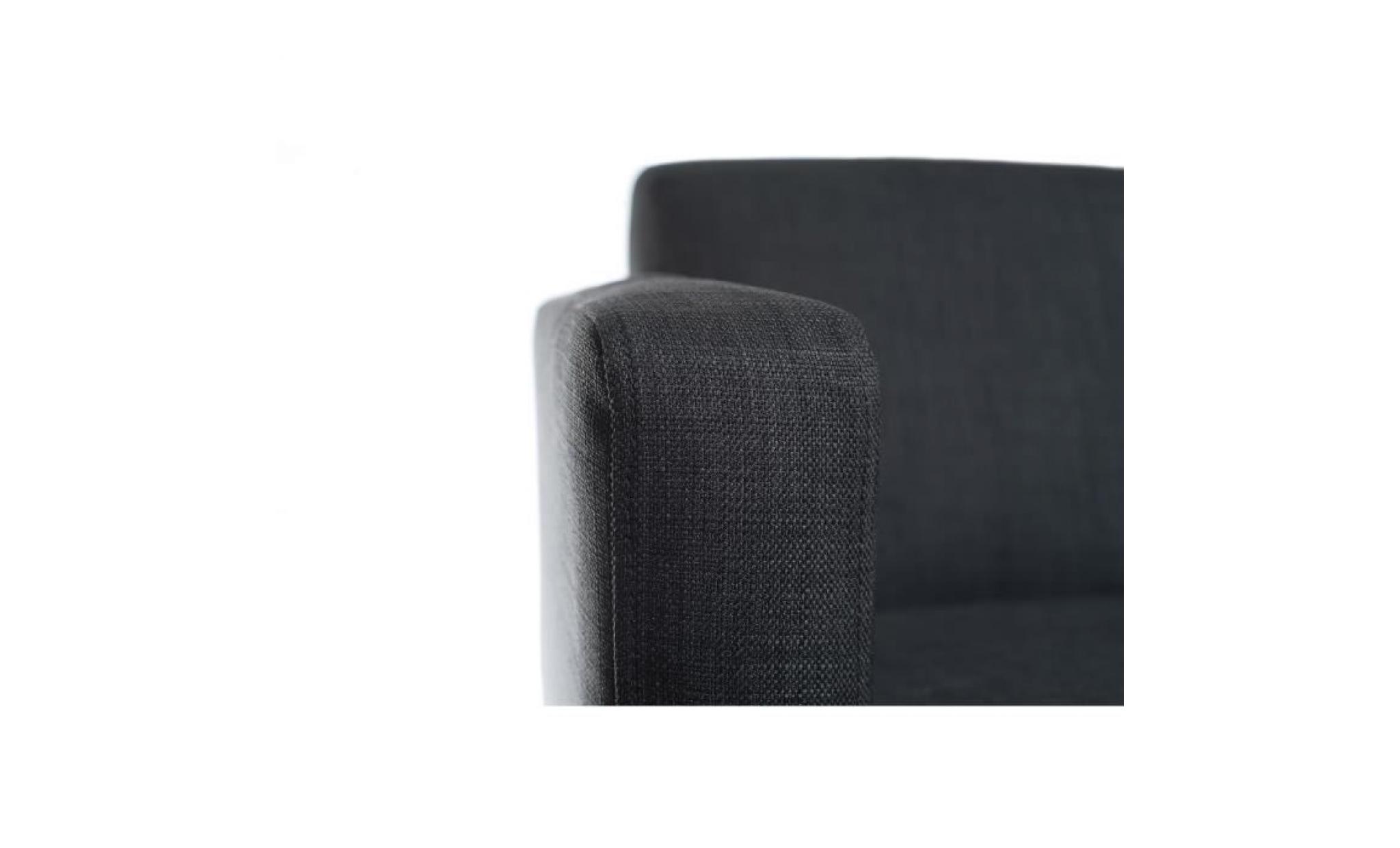 leo fauteuil   tissu anthracite   style classique   l 65 x p 75 cm pas cher
