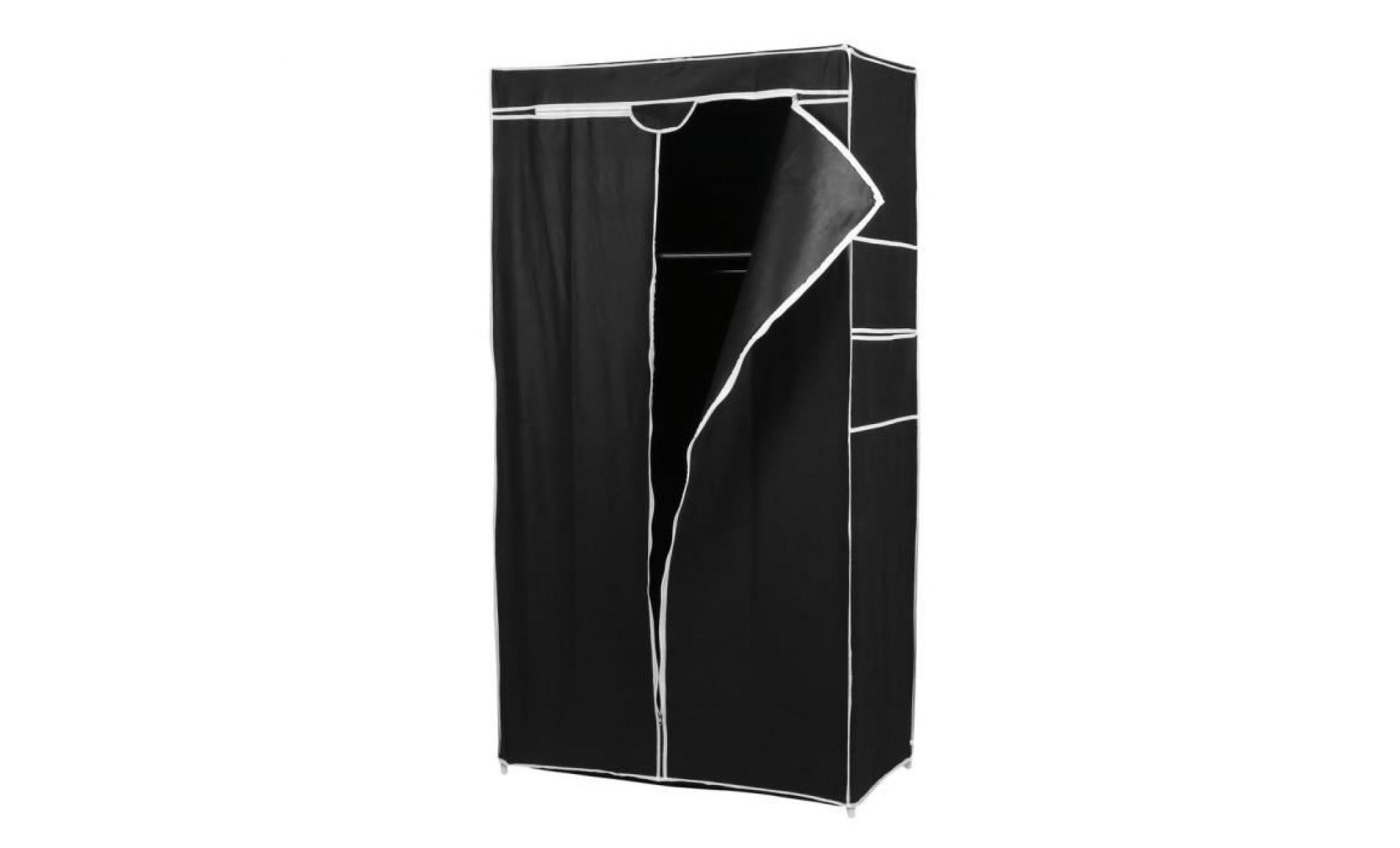 leshp armoire de chambre style tissu noir   160 * 90 * 45cm pas cher