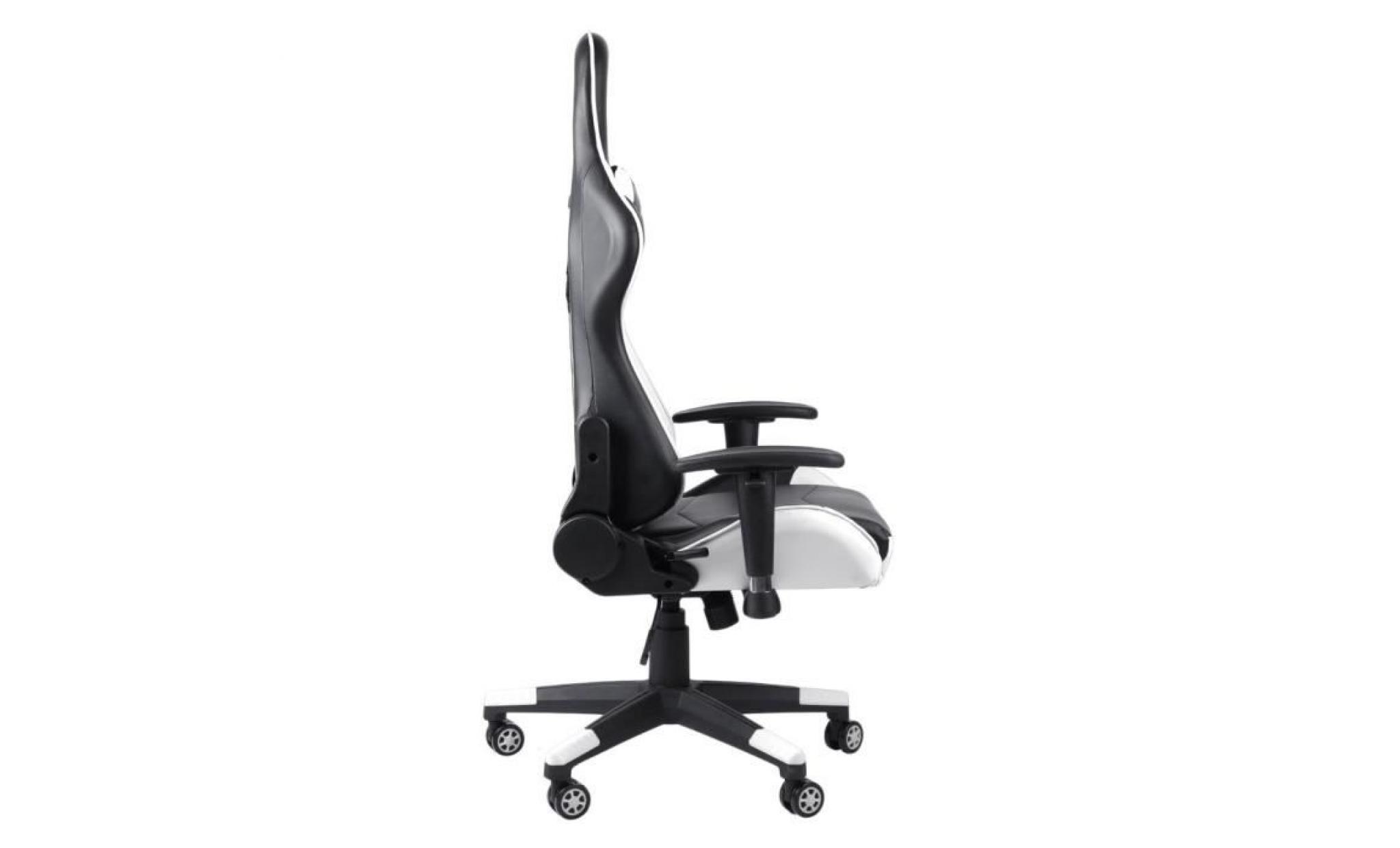 leshp chaise de bureau fauteuil de bureau gaming design baquet   style contemporain   blanc pas cher