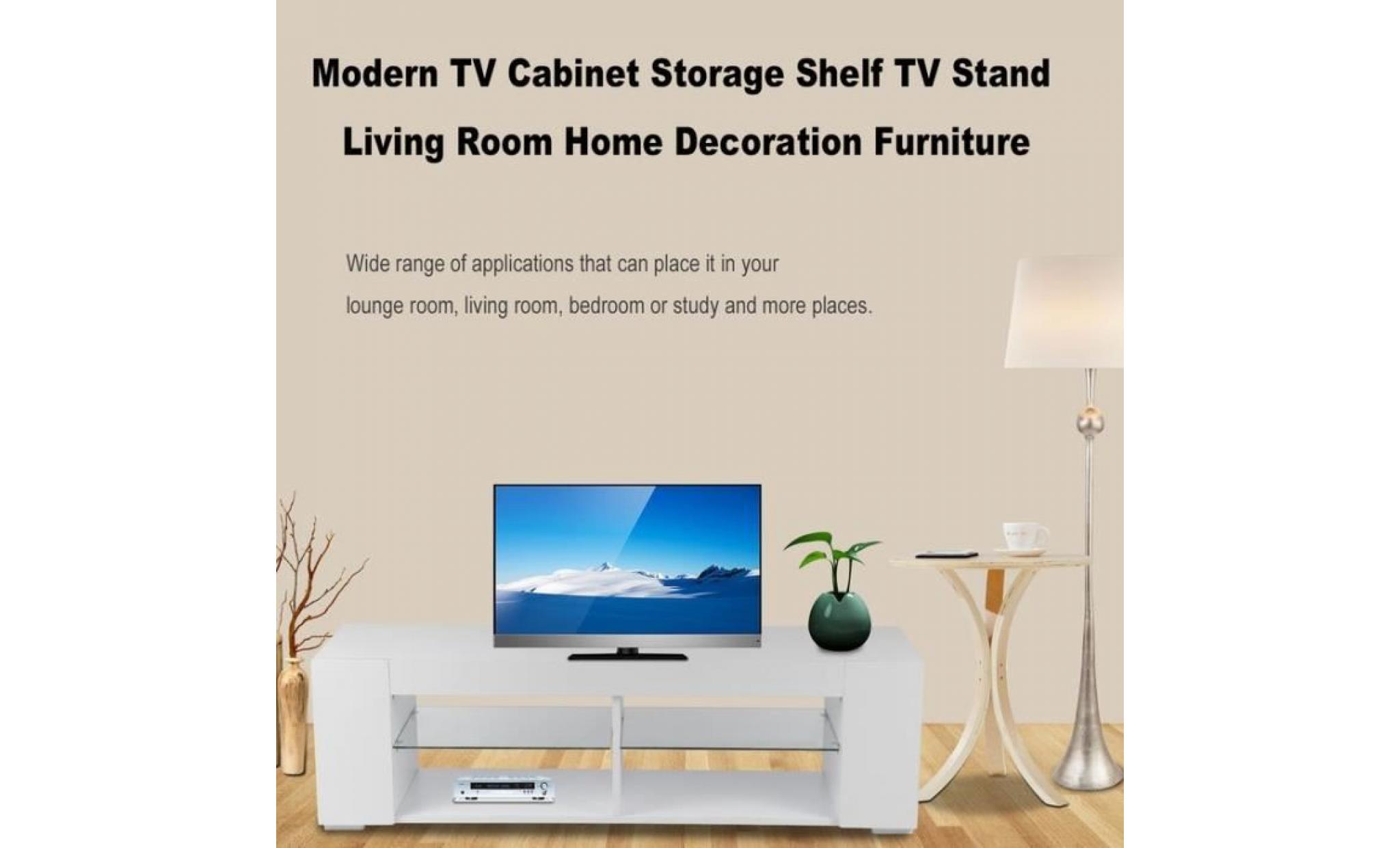 leshp meuble tv   meuble hi fi meuble tv contemporain en bois   134*39*41cm   noir pas cher
