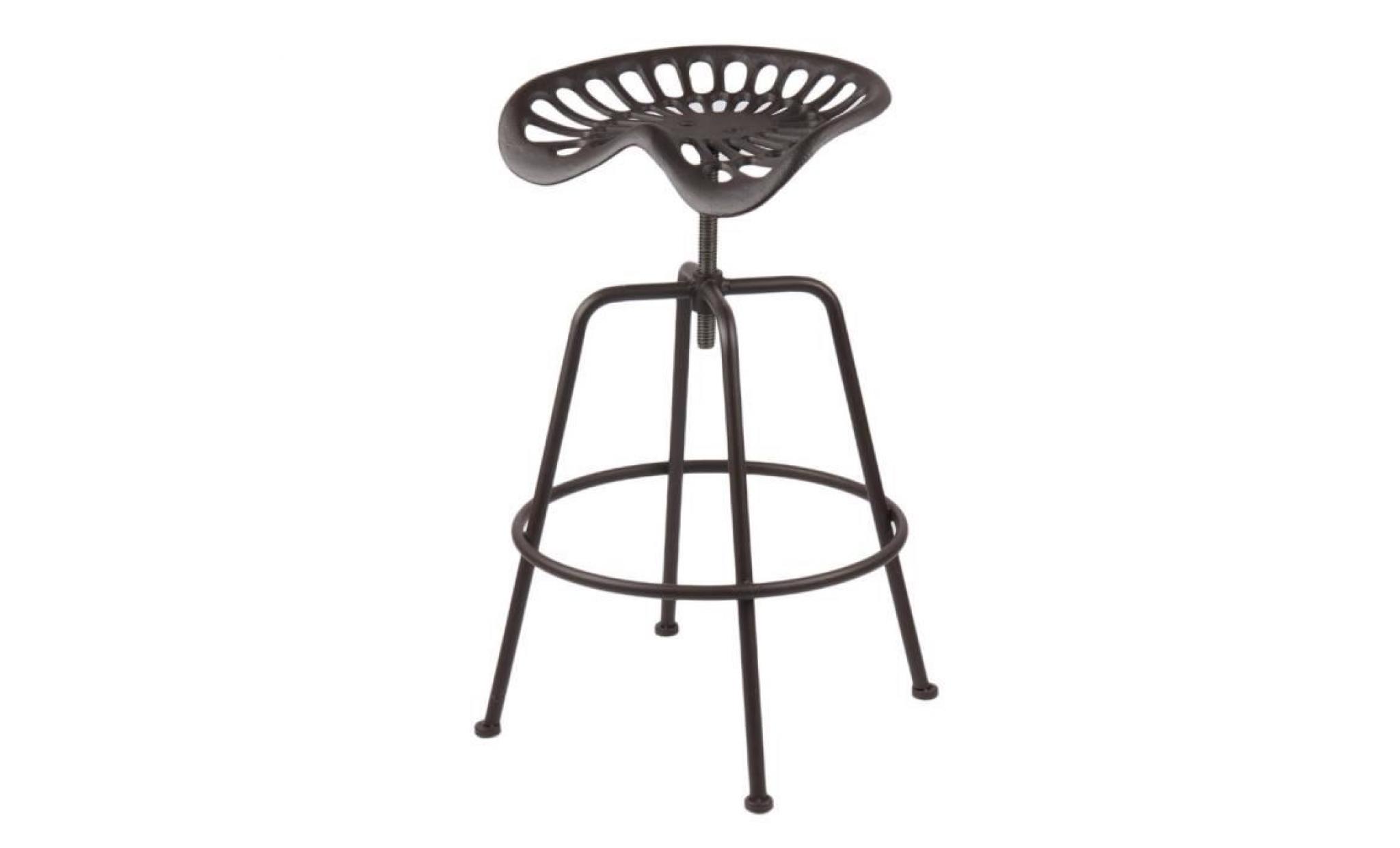 leshp® 2 pcs tractor chaise tabouret hauteur réglable design industriel bar couleur de cuivre pas cher