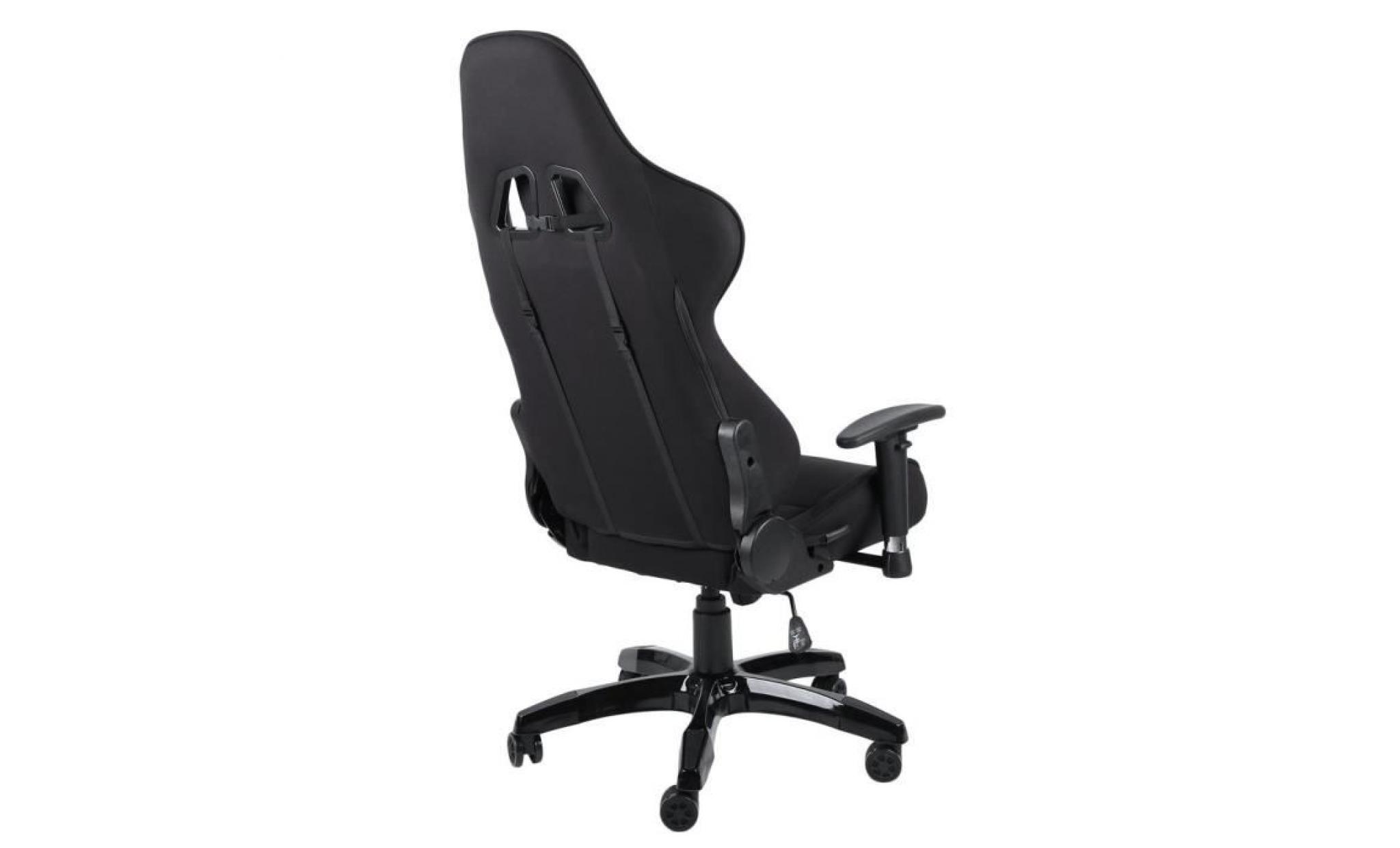 leshp® fauteuil de bureau en tissu respirant super confortable pivotant à 360 degrés noir pas cher