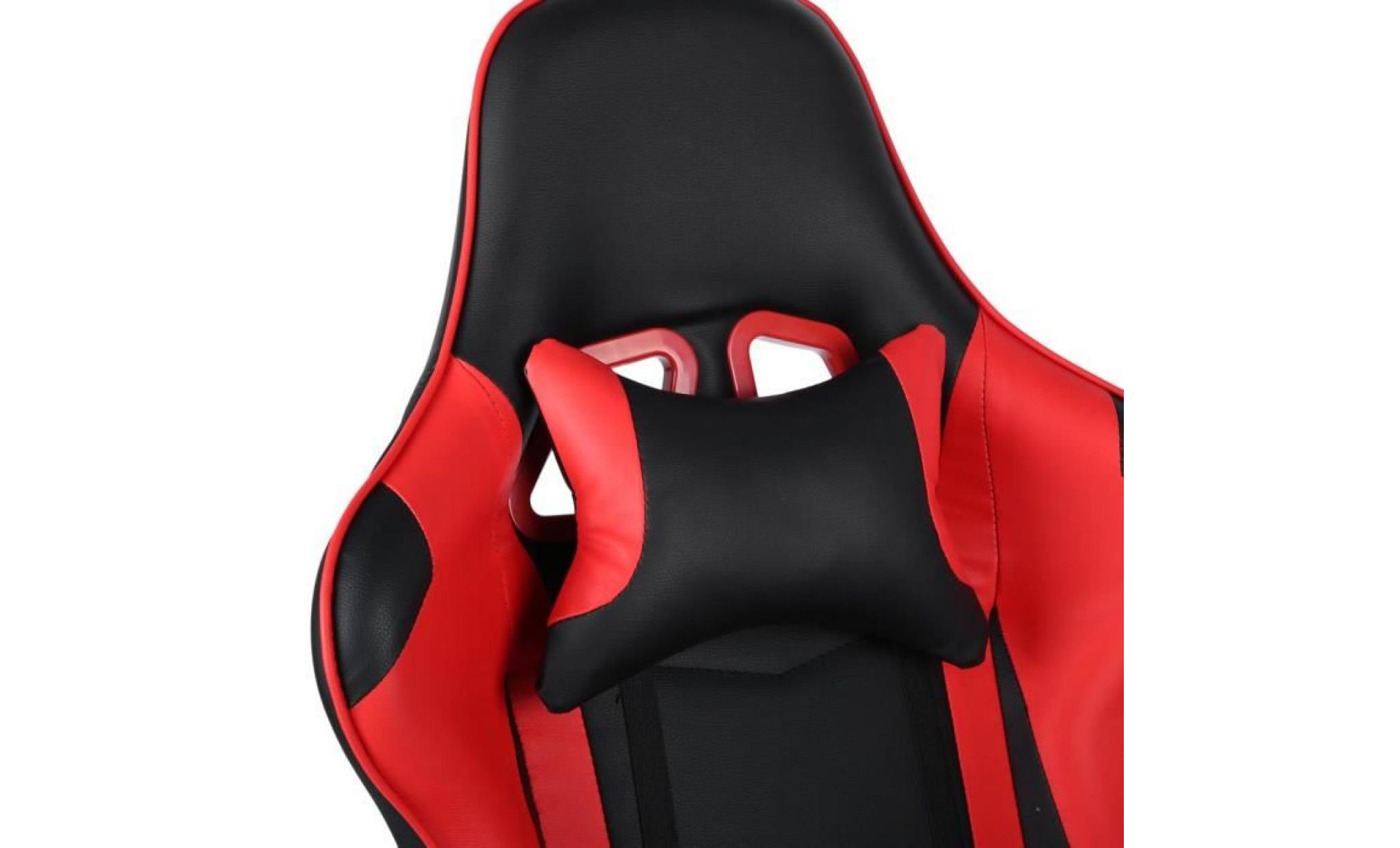 leshp® fauteuil gaming chaise de jeu course super confortable avec appui tête support lombaire hauteur réglable rotation de 360 pas cher